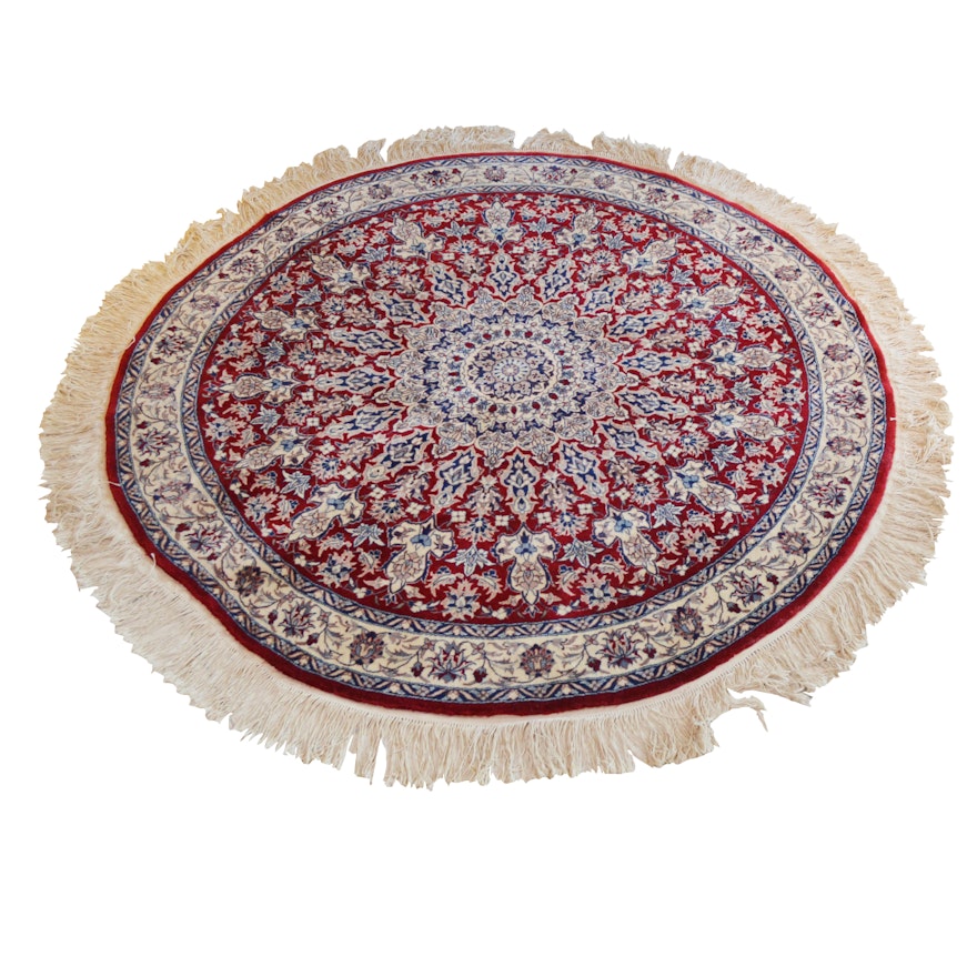 Power Loomed Indo-Persian Round Wool Area Rug