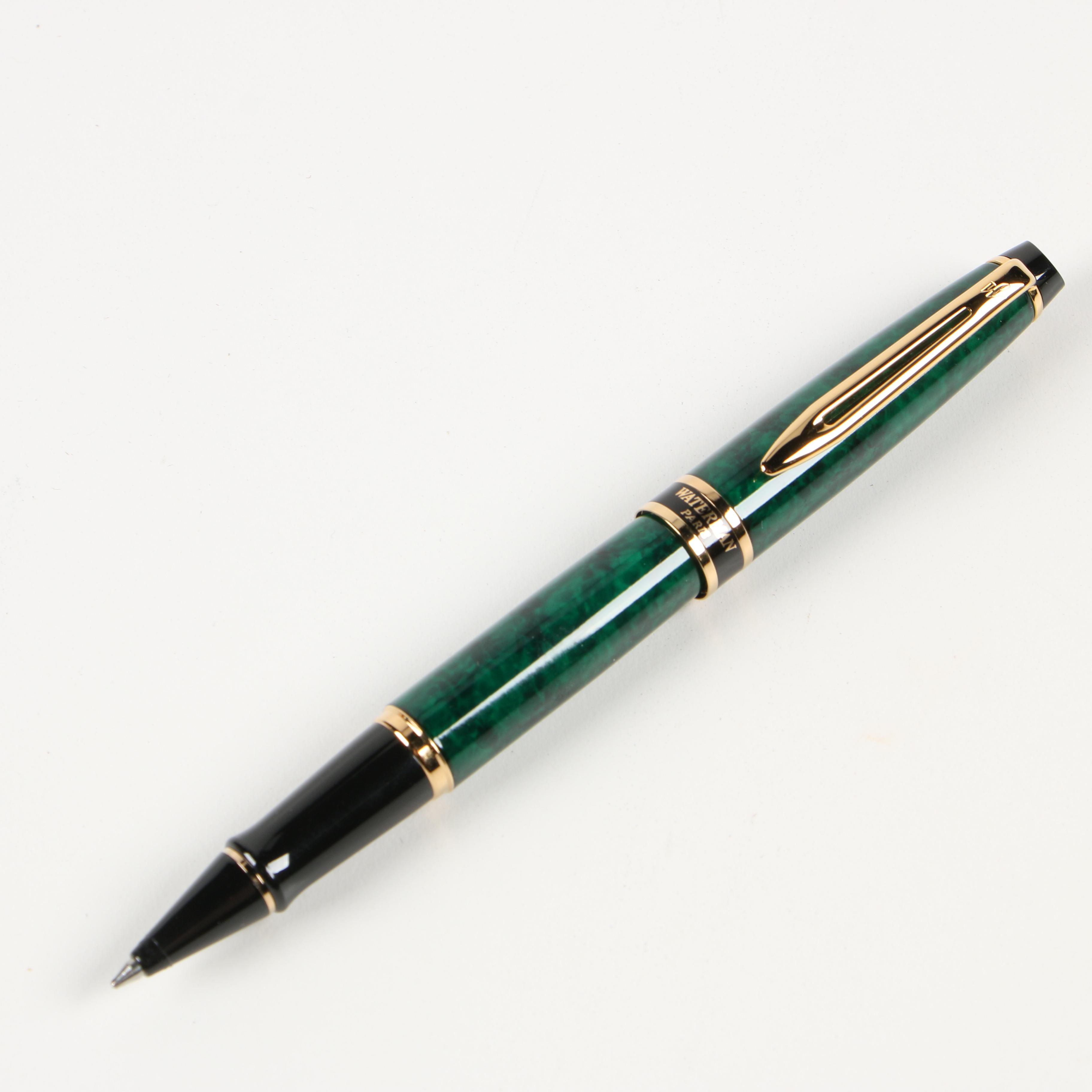 Waterman "Expert II" Green Marble Ballpoint Pen