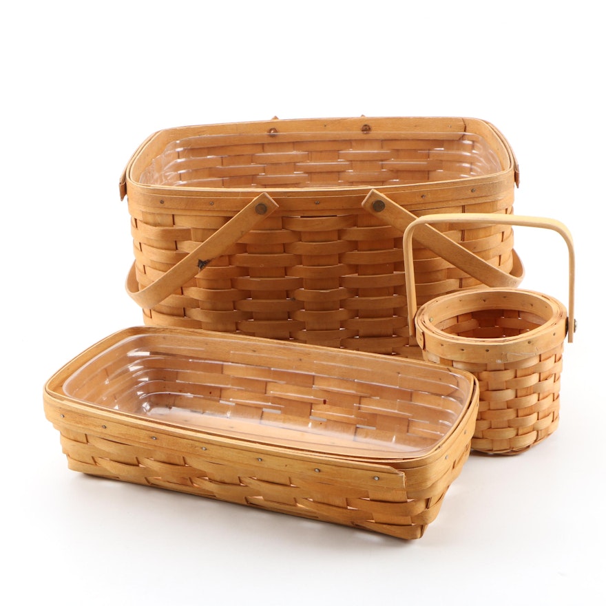 Longaberger Handwoven Maple Baskets, 1990's