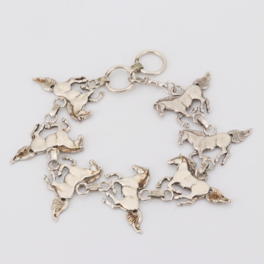 Sterling Silver Horse Bracelet