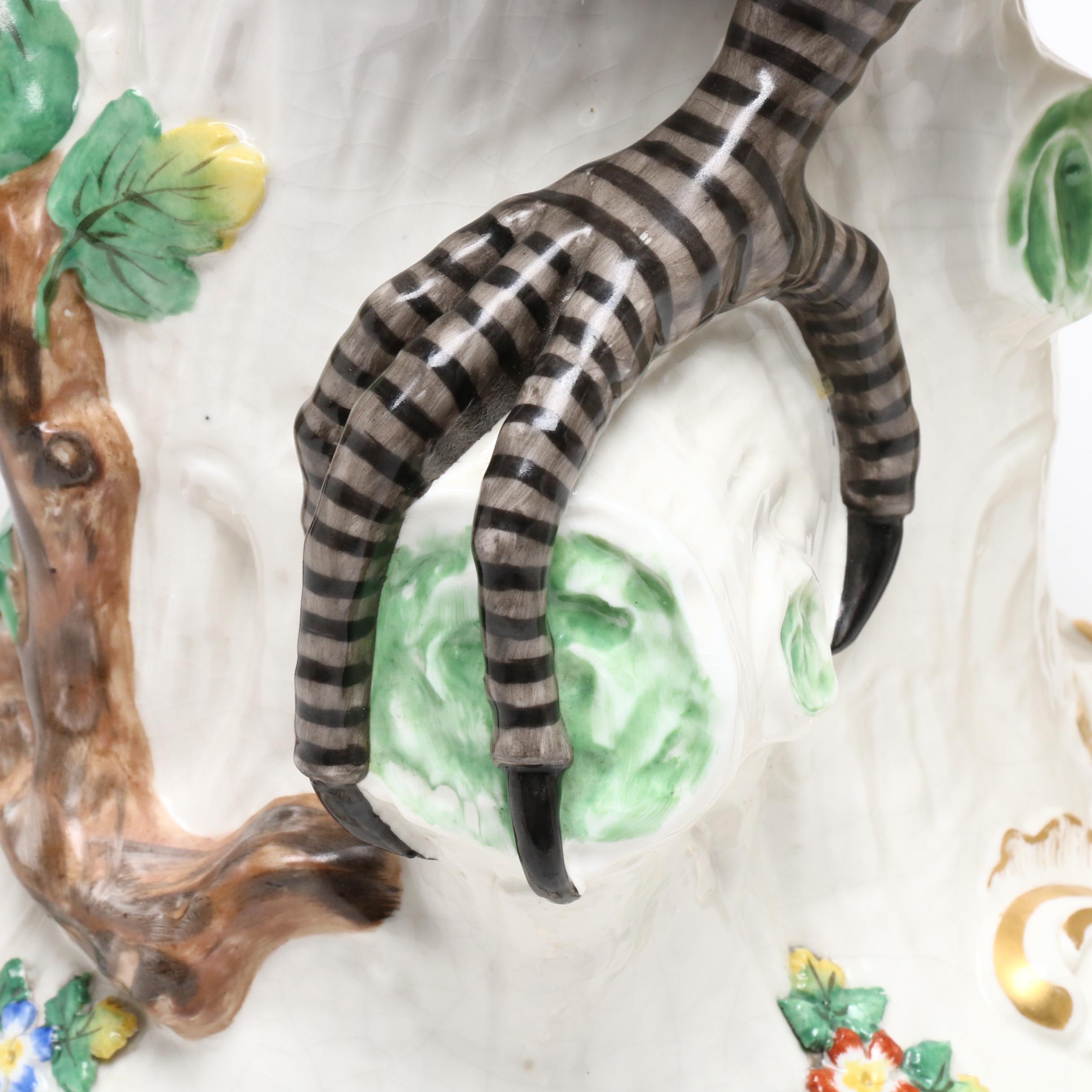 Large Pair of Bourdois and Bloch Porcelain Macaw Figures, Late 19th/Early 20th C