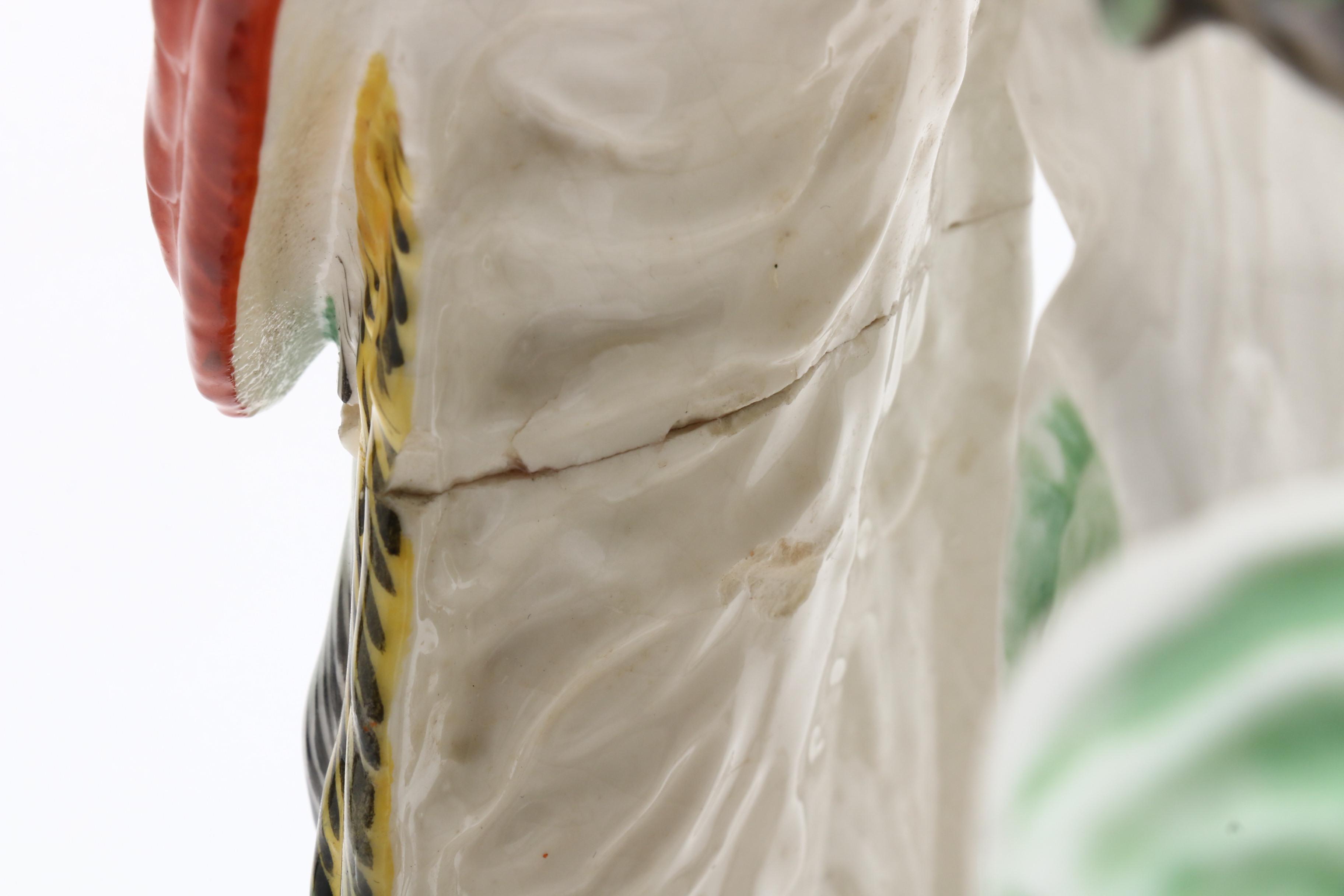 Large Pair of Bourdois and Bloch Porcelain Macaw Figures, Late 19th/Early 20th C