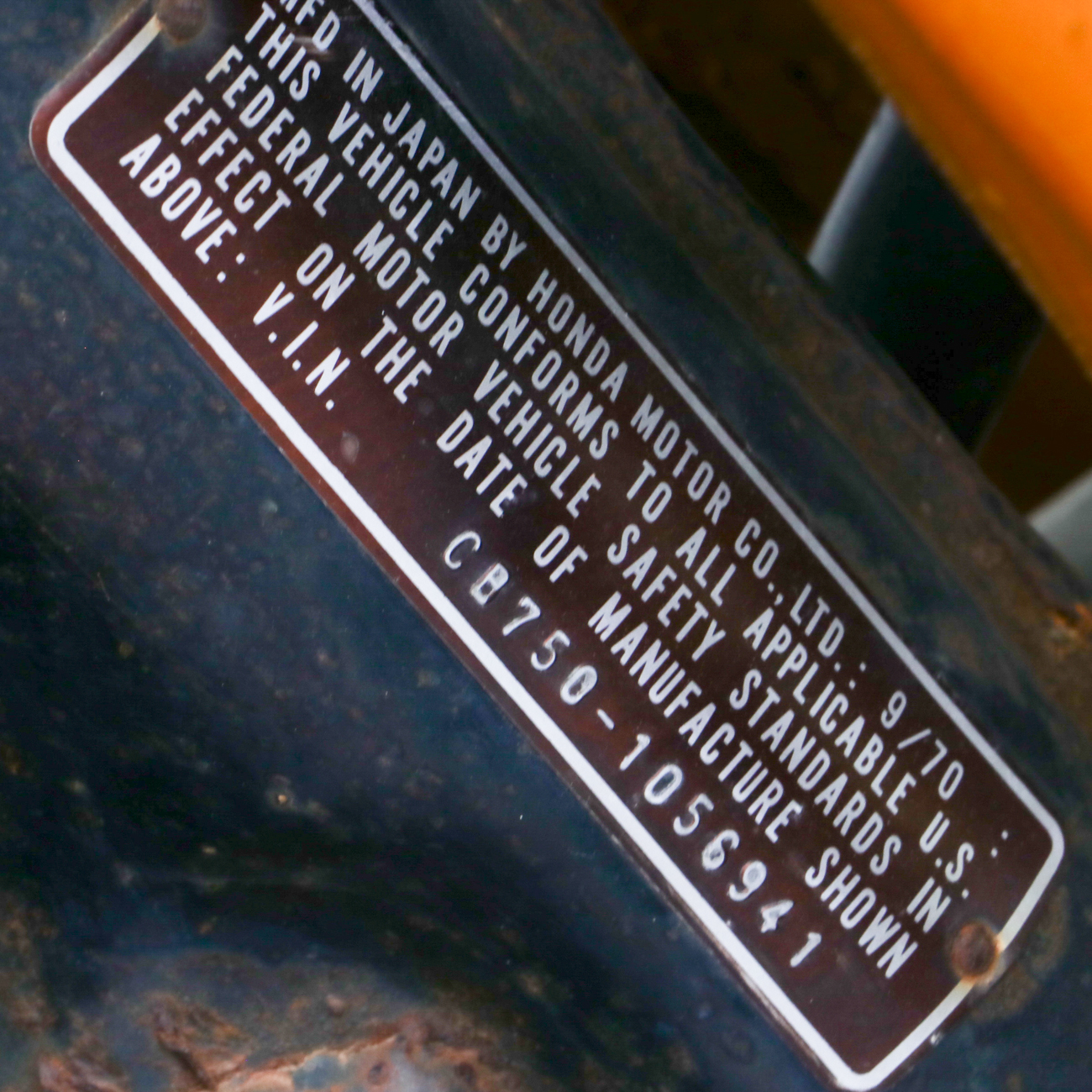 1970 Honda CB750 Four Motorcycle Parts Bike, No Title