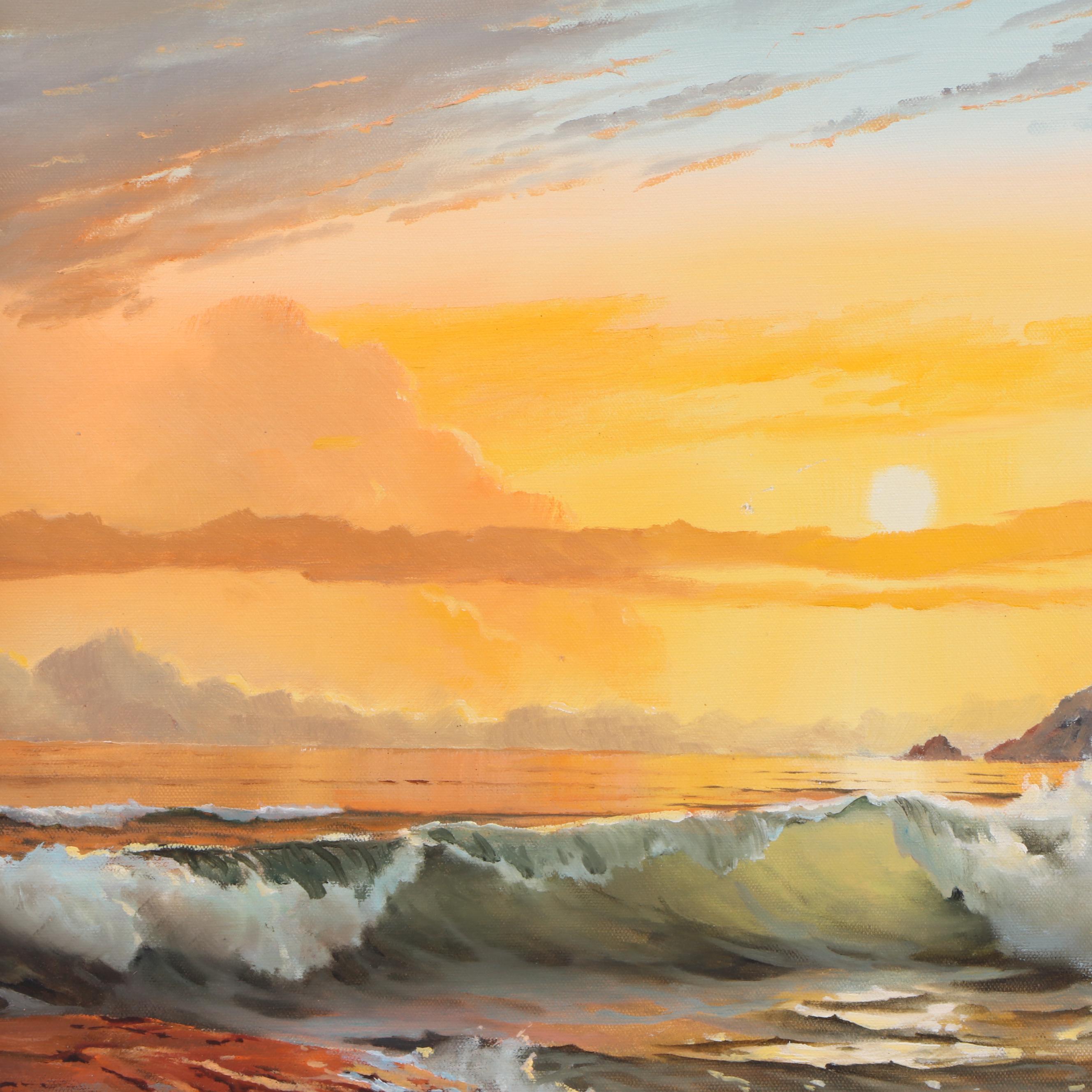 Gloria K. Williams Oil Painting "Sunset Over Big Sur"