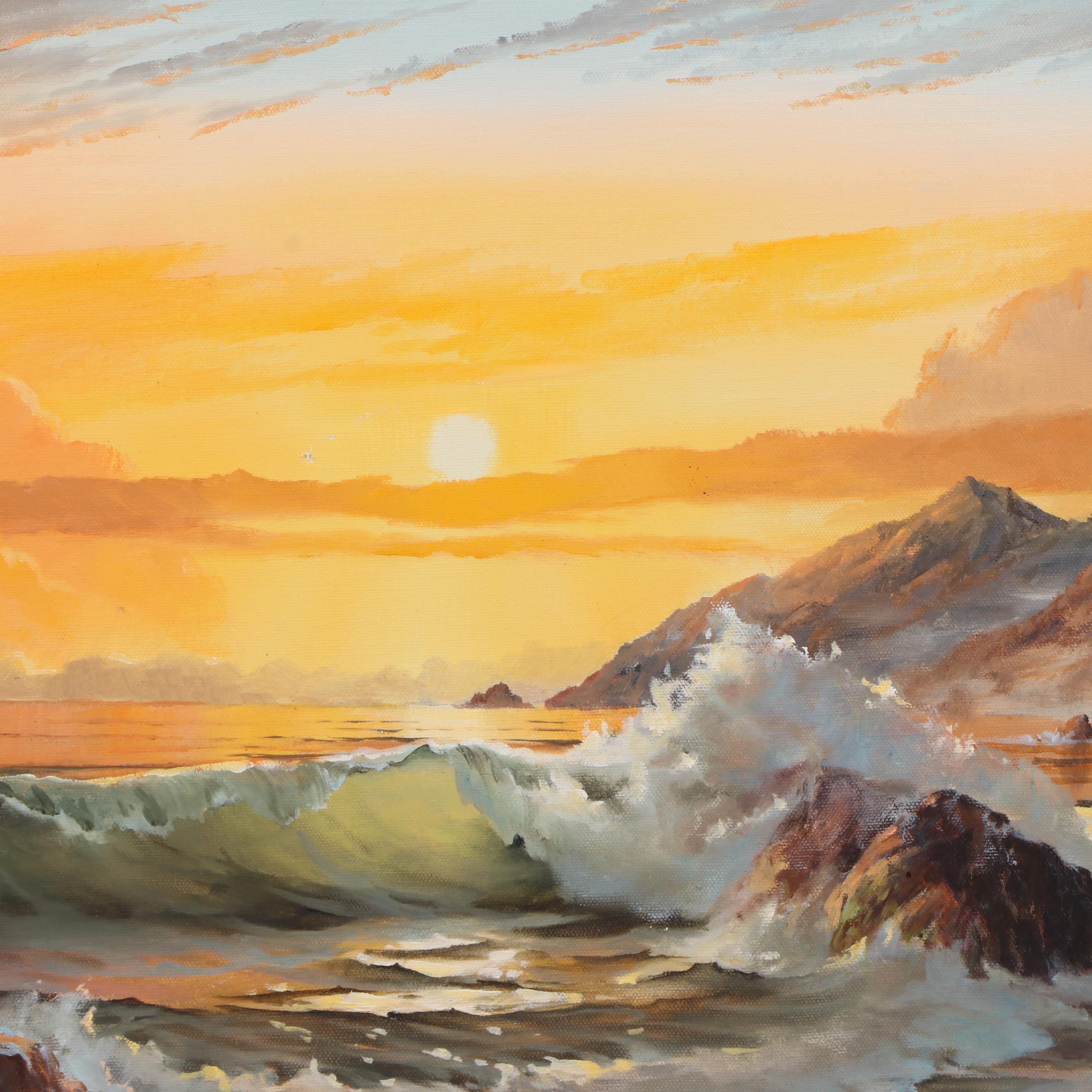 Gloria K. Williams Oil Painting "Sunset Over Big Sur"