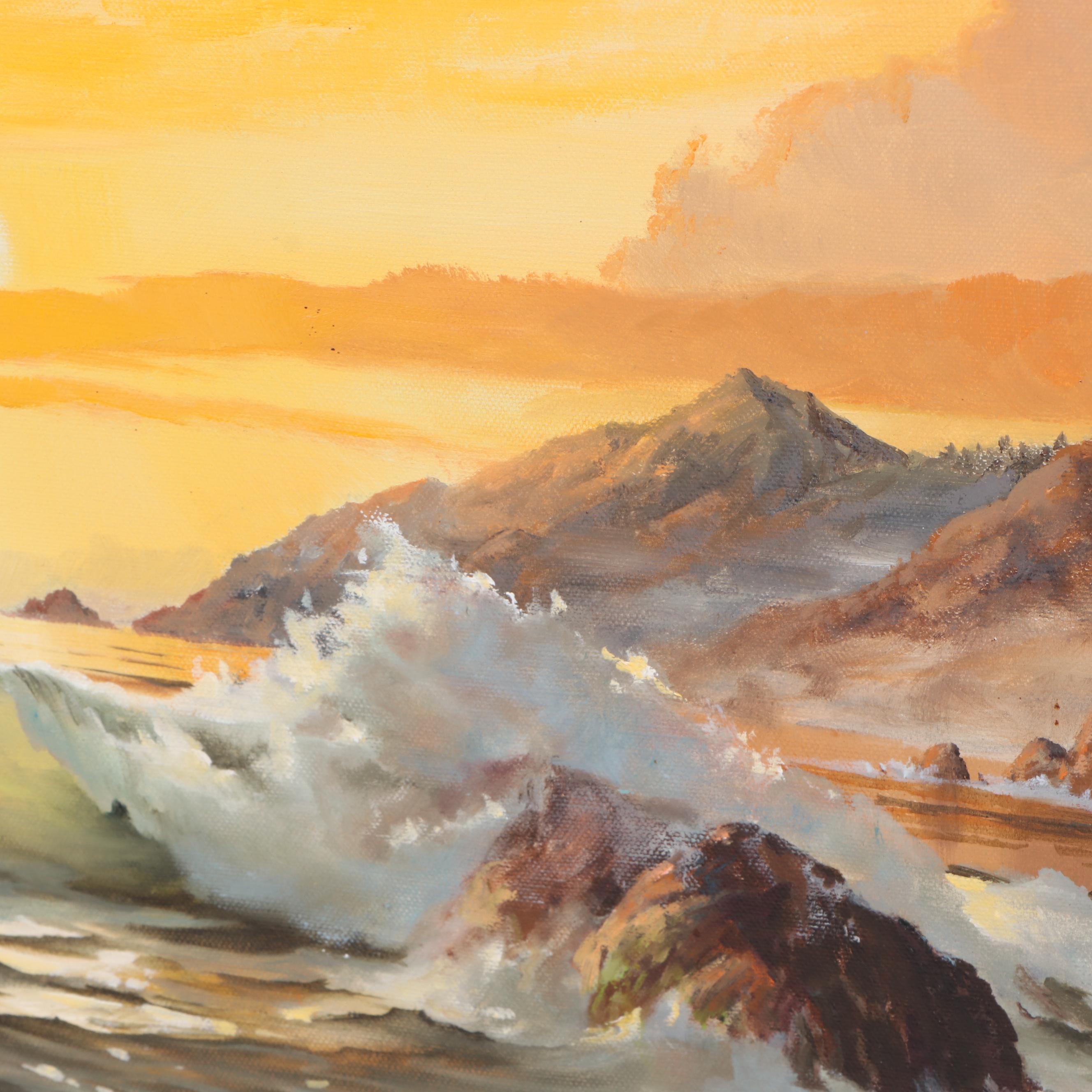 Gloria K. Williams Oil Painting "Sunset Over Big Sur"
