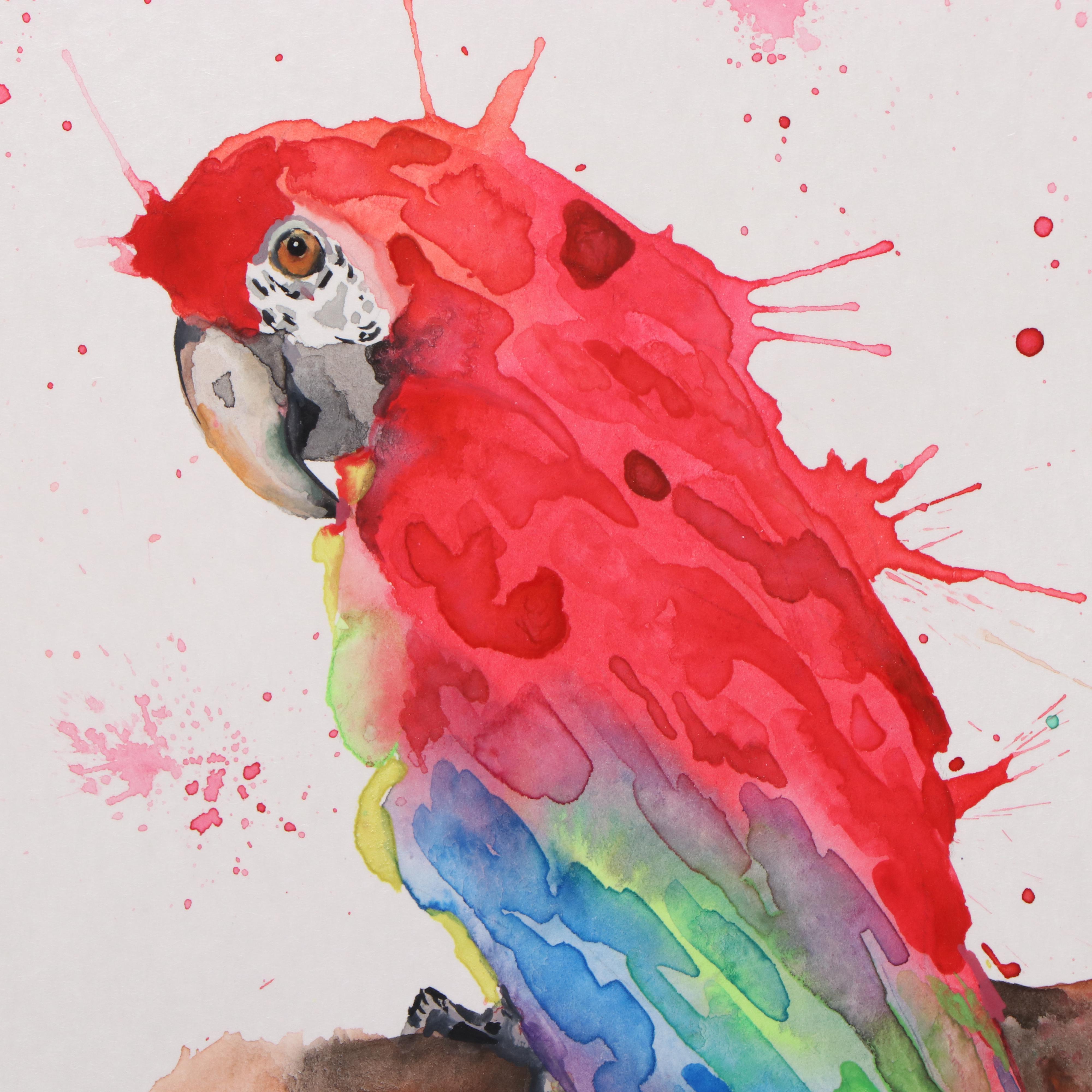 Angor Watercolor Painting of Parrot