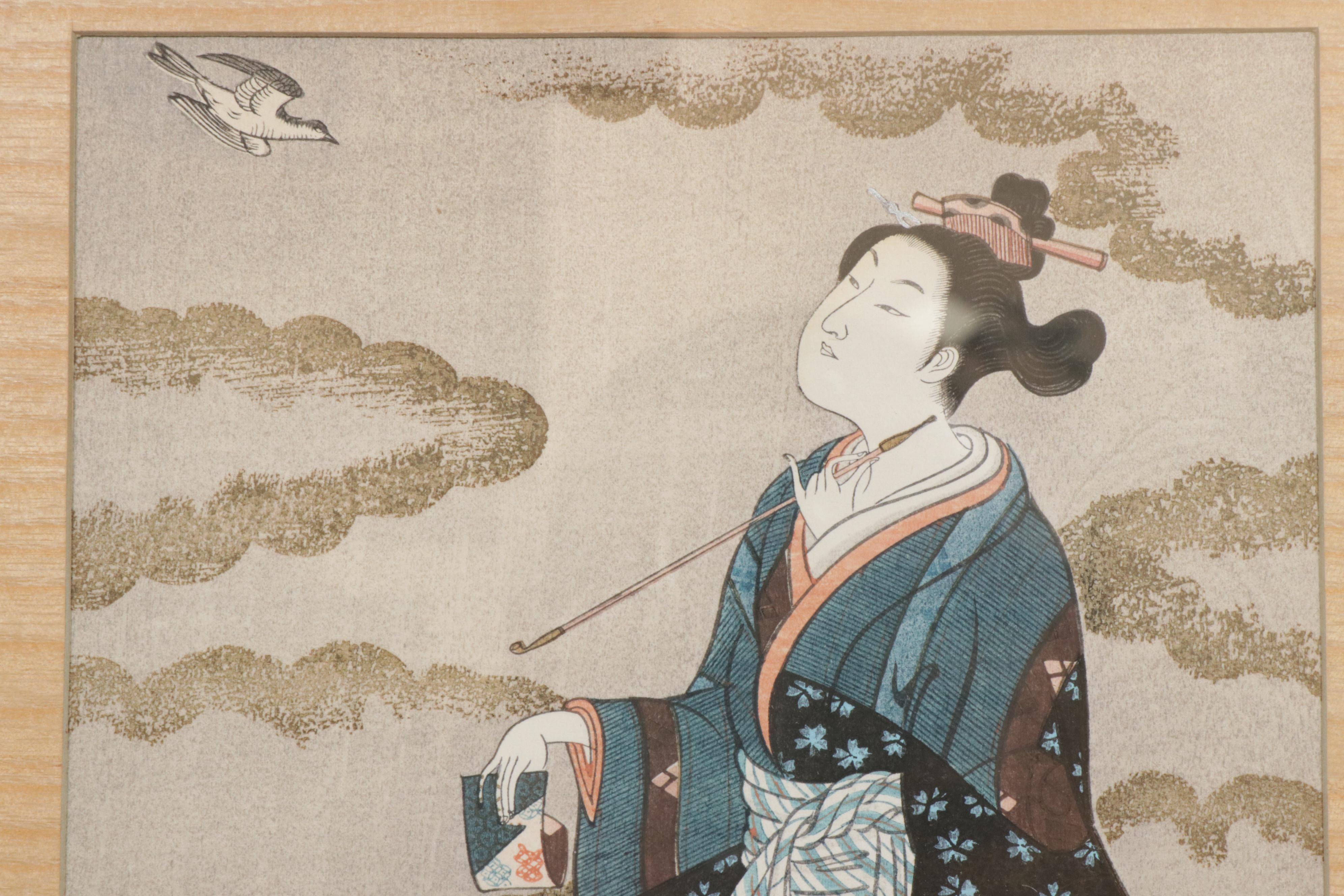 Ukiyo-e Woodblock Print After Furuyama Moromasa "Hototogisu"