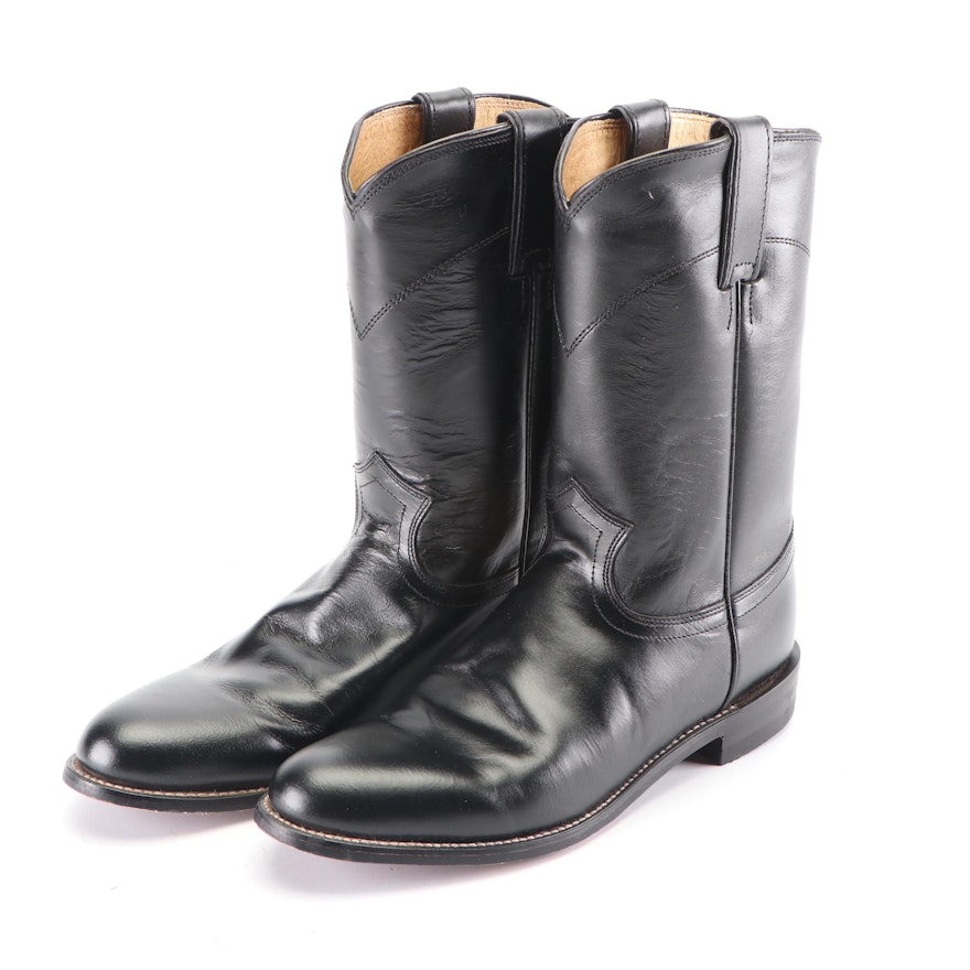 Women's Justin Black Spanish Kipskin Leather Western Boots
