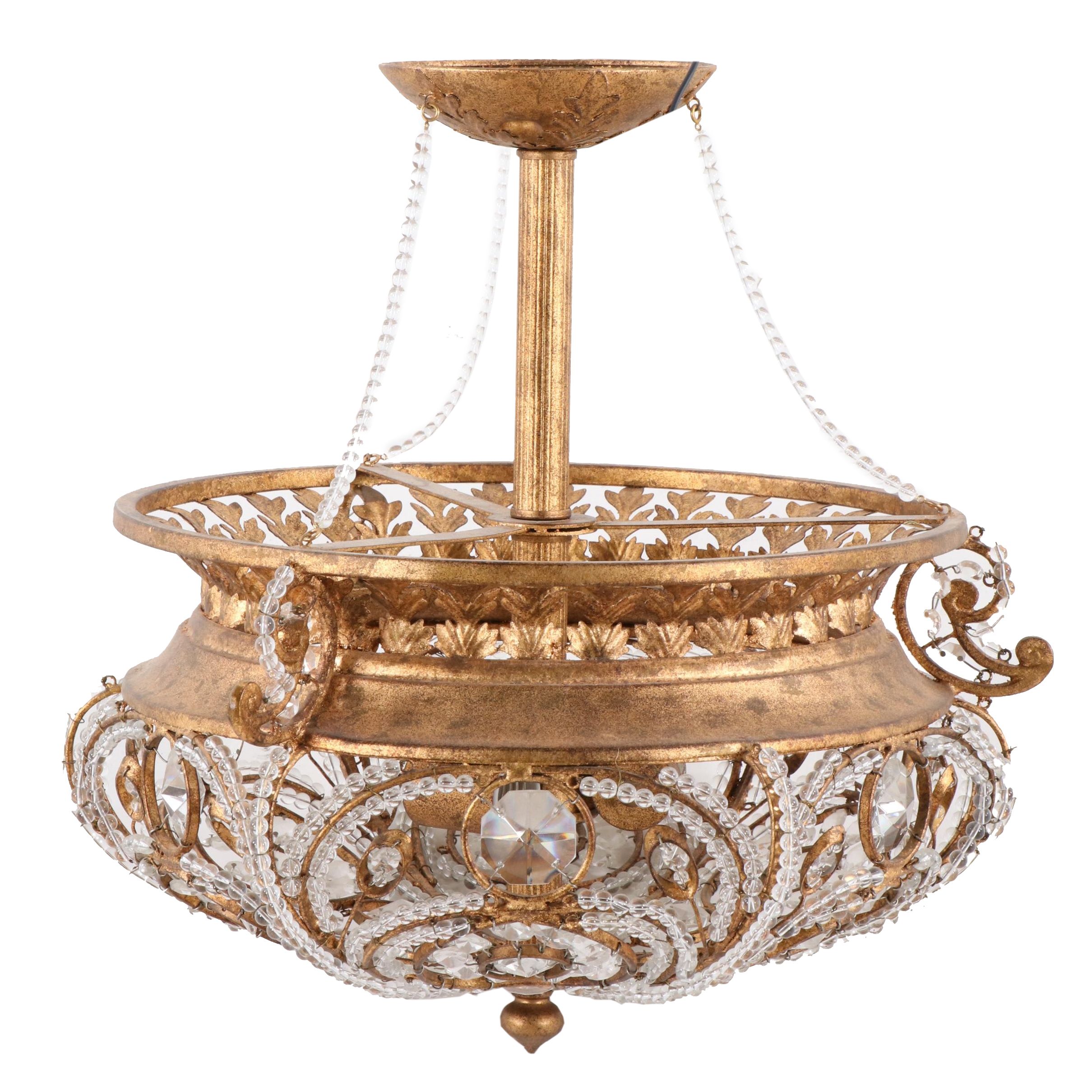 Quoizel Lighting "La Crysta" Three Light Semi-Flush Mount Pendant