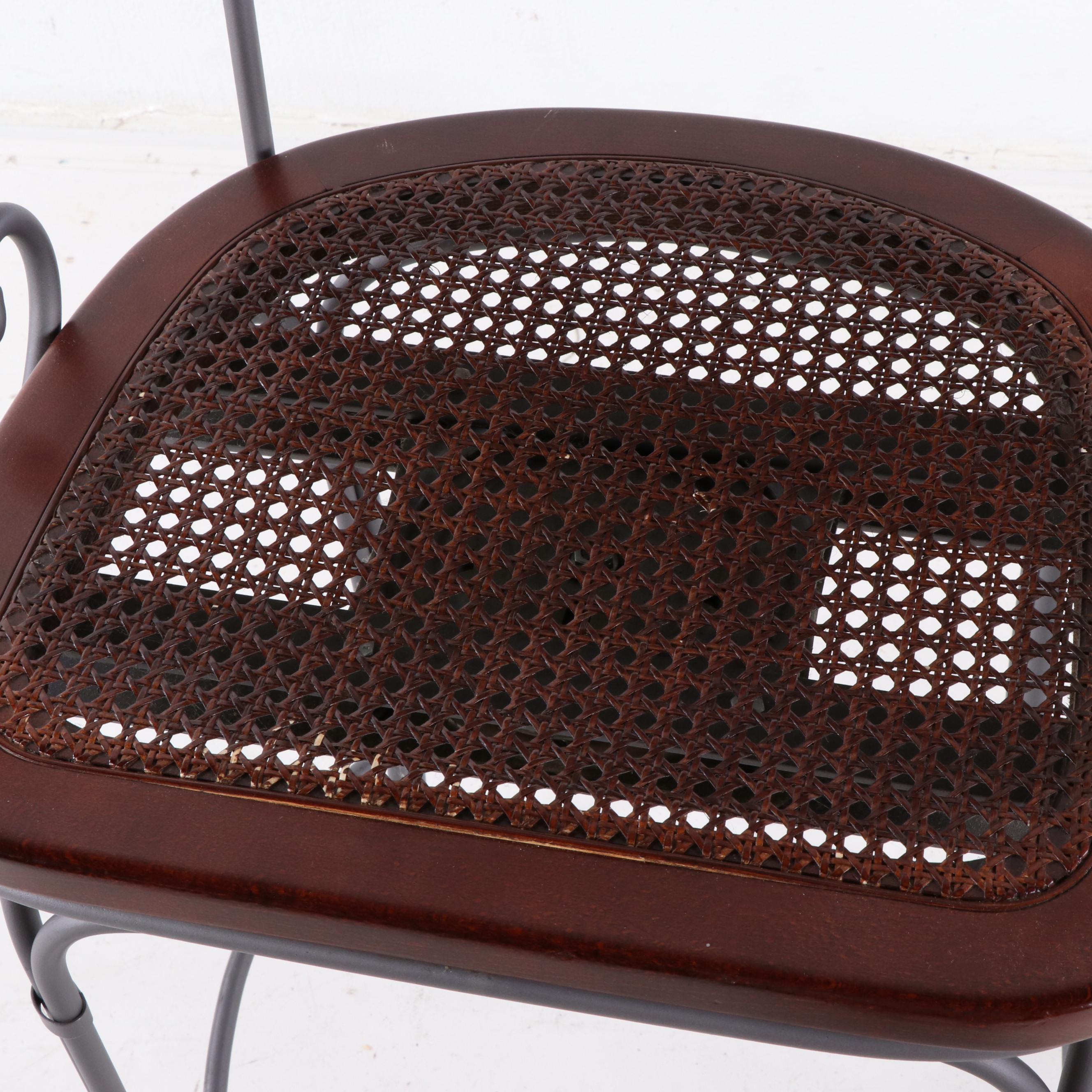 Pair of Contemporary Metal and Wood Bar Stools