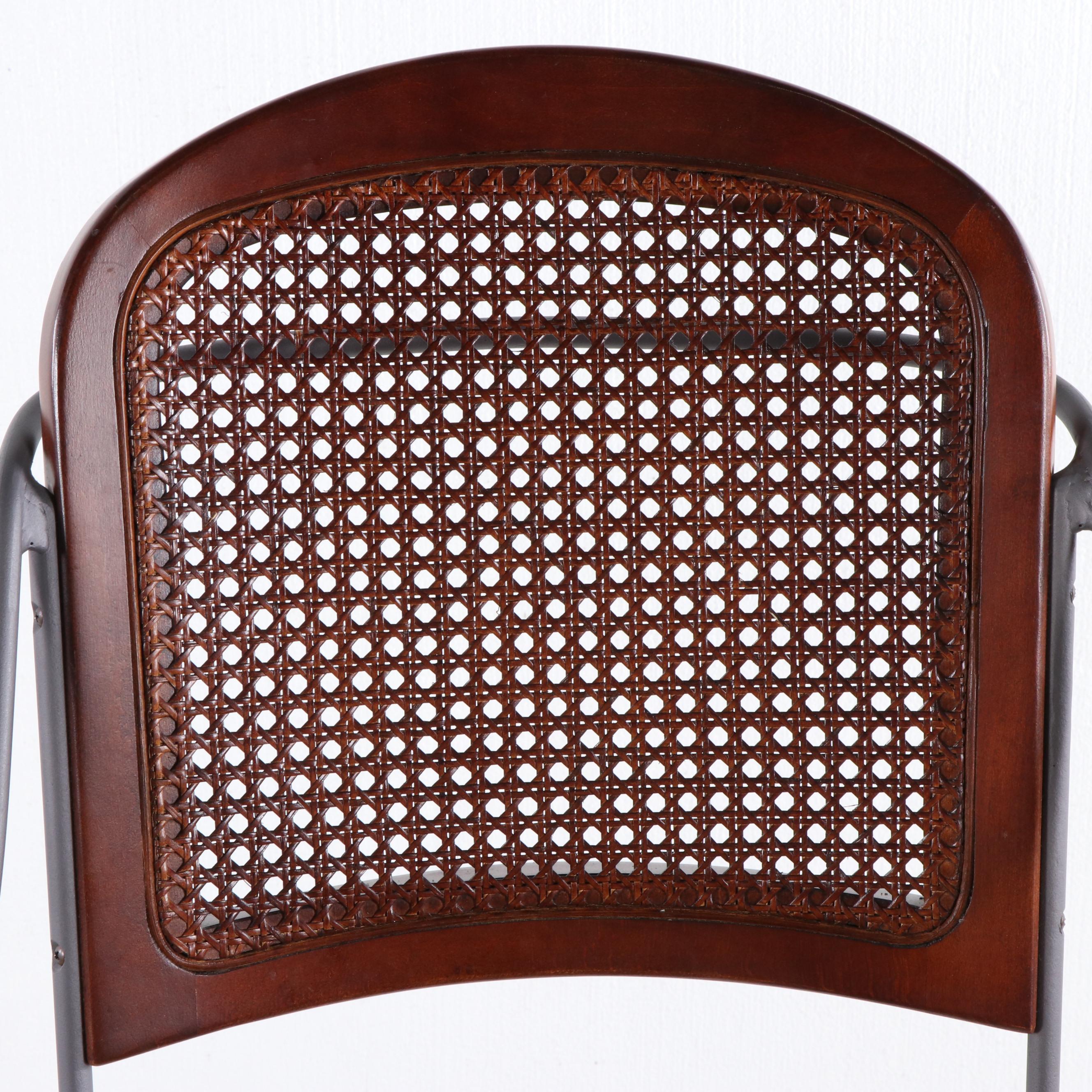 Pair of Contemporary Metal and Wood Bar Stools