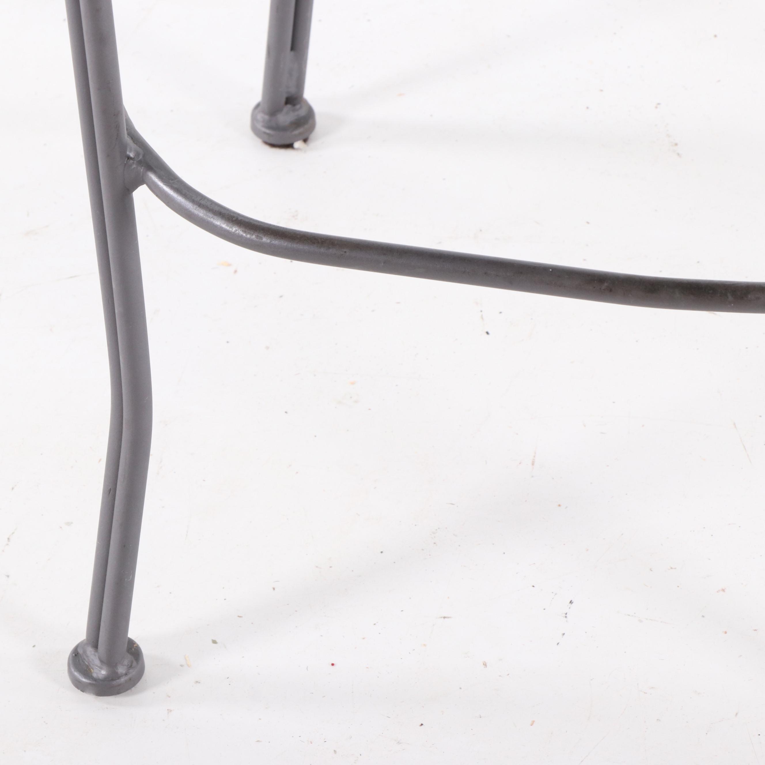Pair of Contemporary Metal and Wood Bar Stools