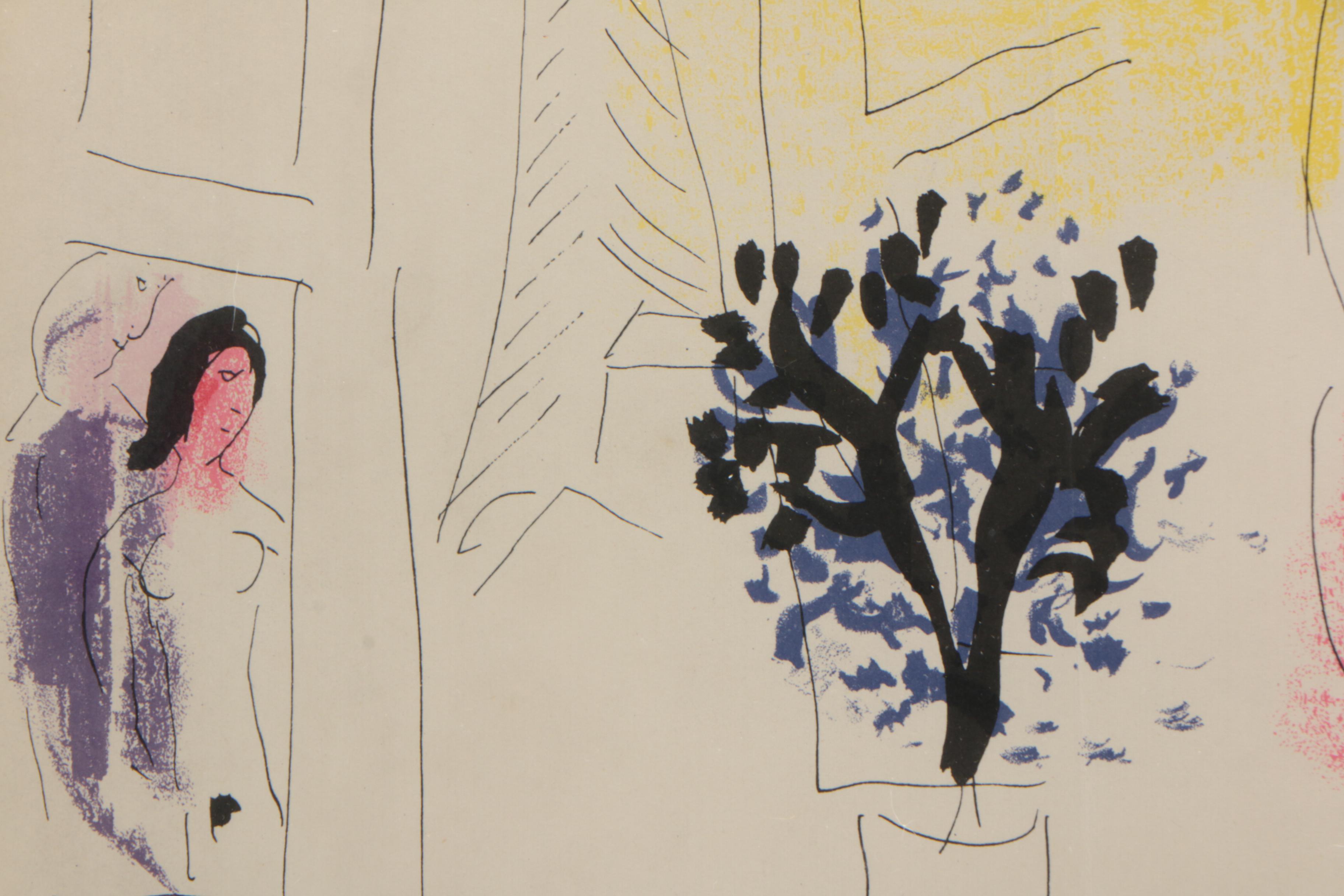 Marc Chagall Lithograph "Le Coq Rouge" from "Chagall"