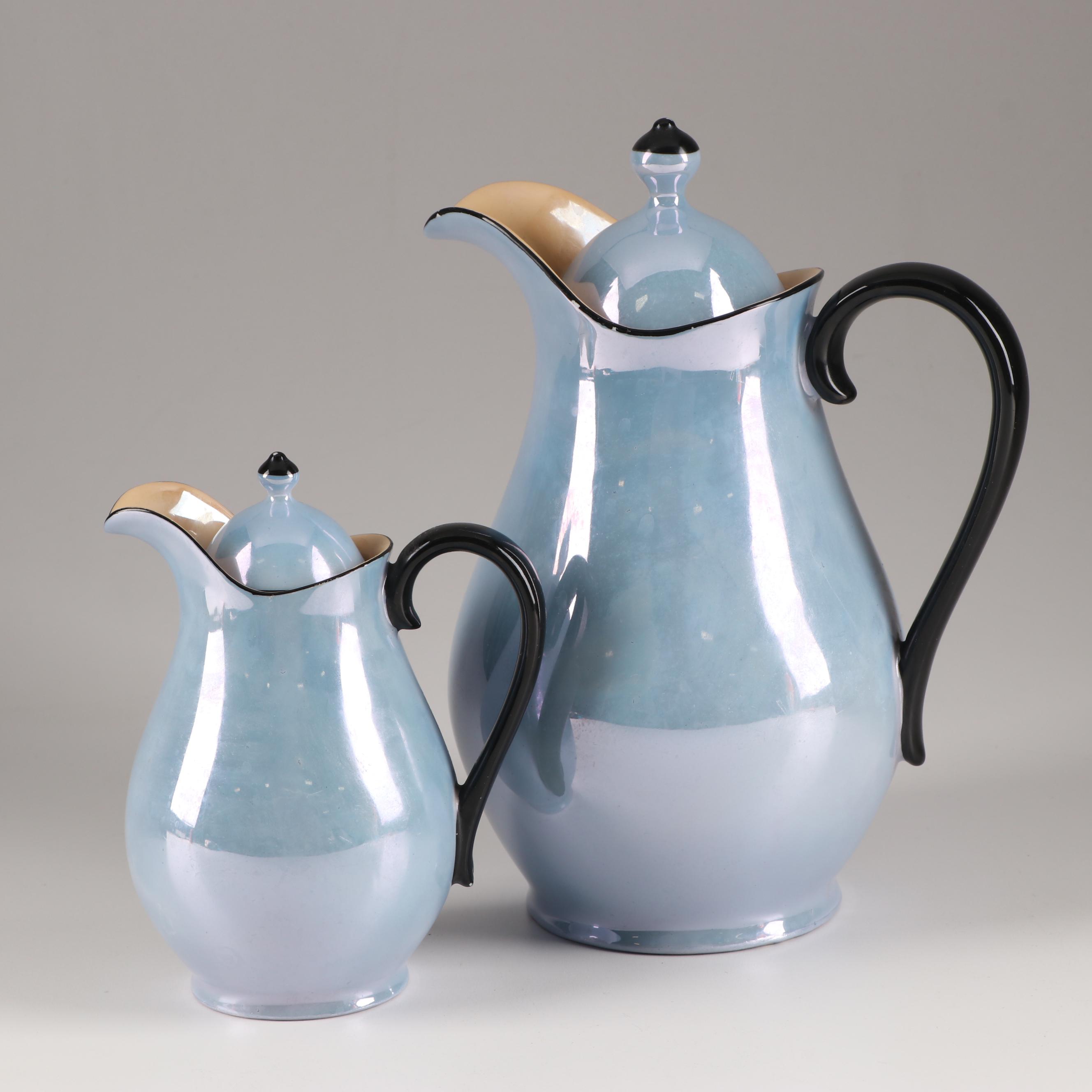 Royal Bavaria Lusterware Covered Cream and Milk Pitchers