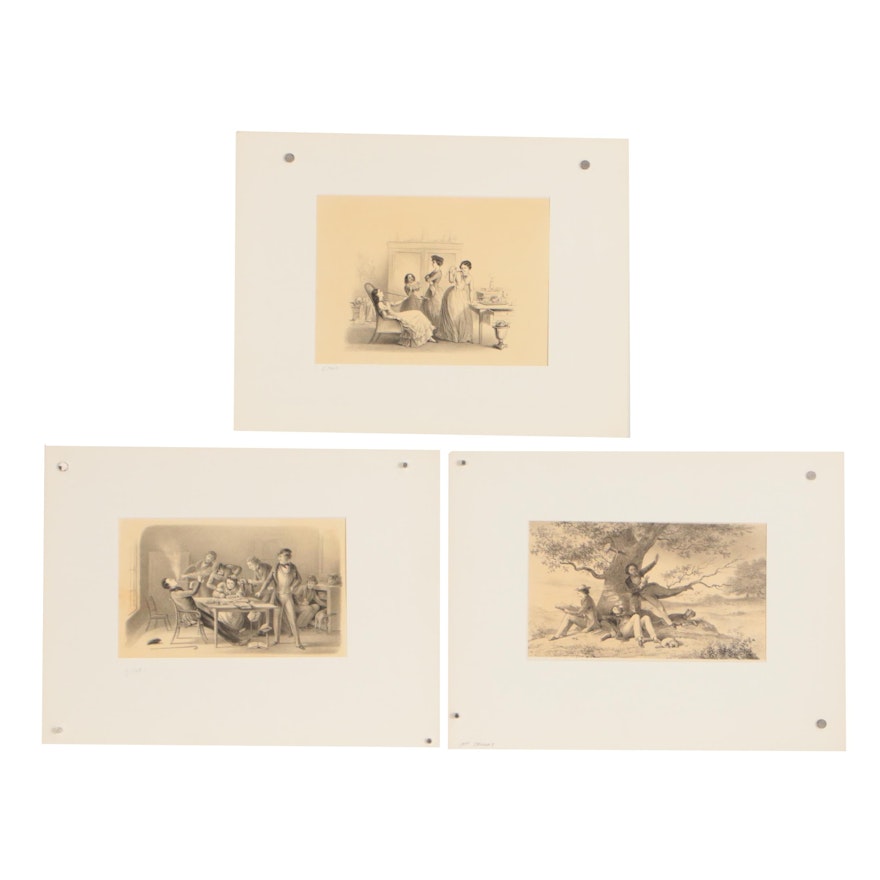 Late 19th Century Genre Lithographs