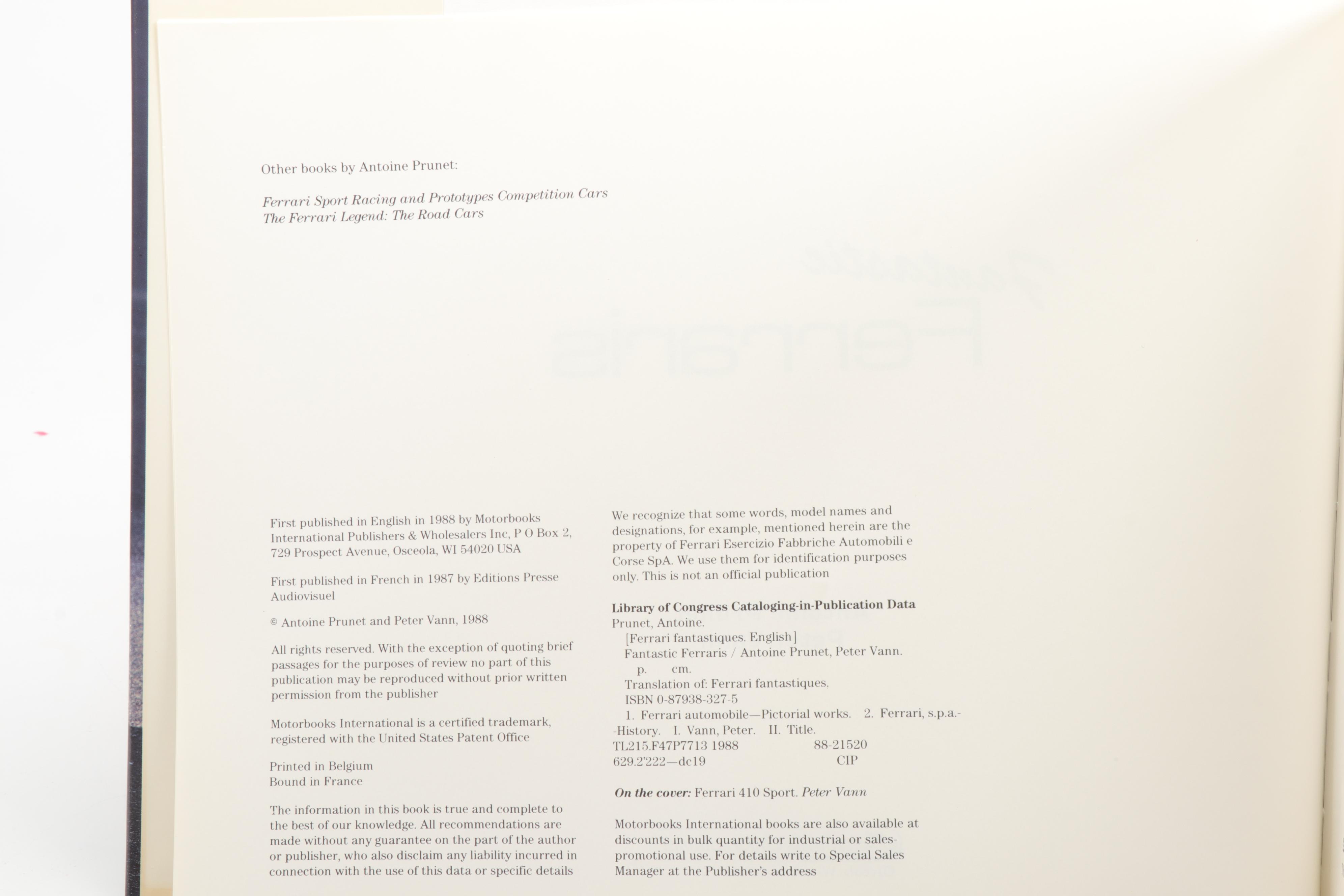 Ferrari Coffee Table Books Including "Grand Prix Ferrari"