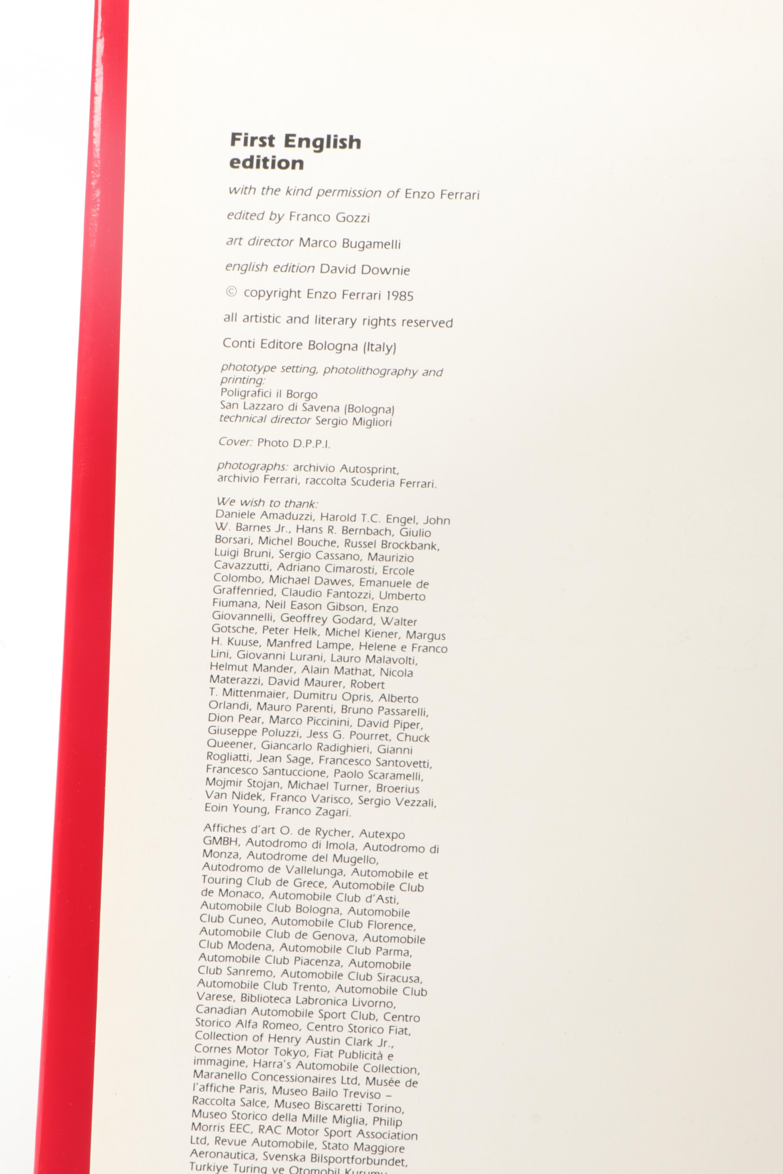 Ferrari Coffee Table Books Including "Grand Prix Ferrari"