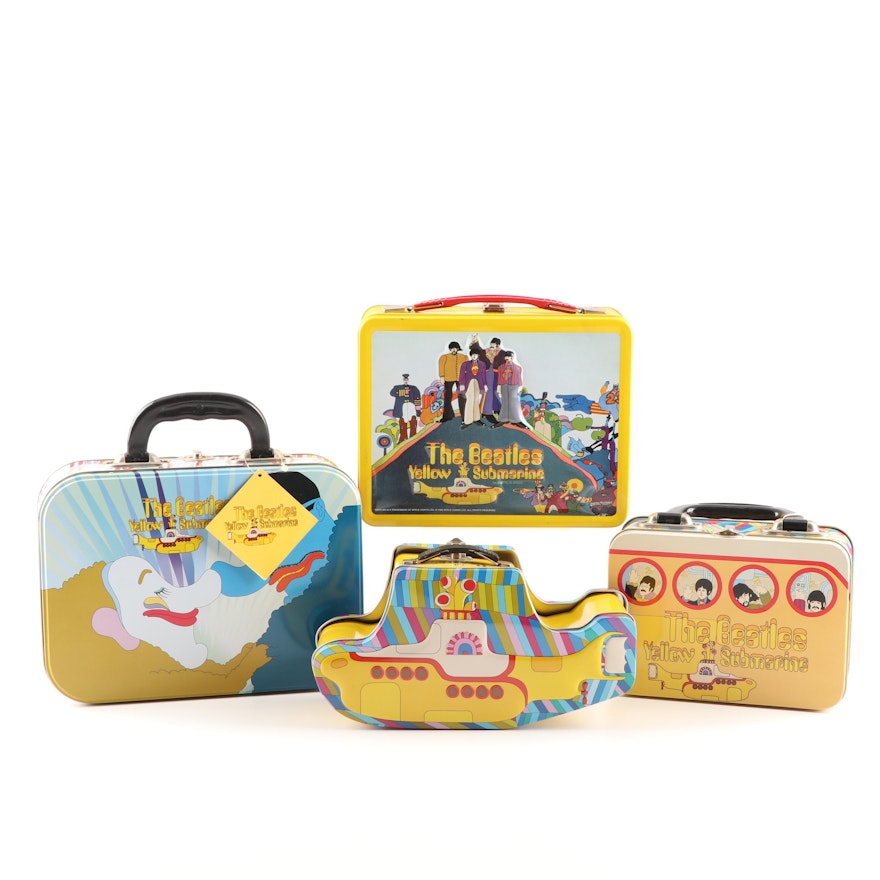 Beatles Tin Totes and Lunchboxes Depicting "The Yellow Submarine"