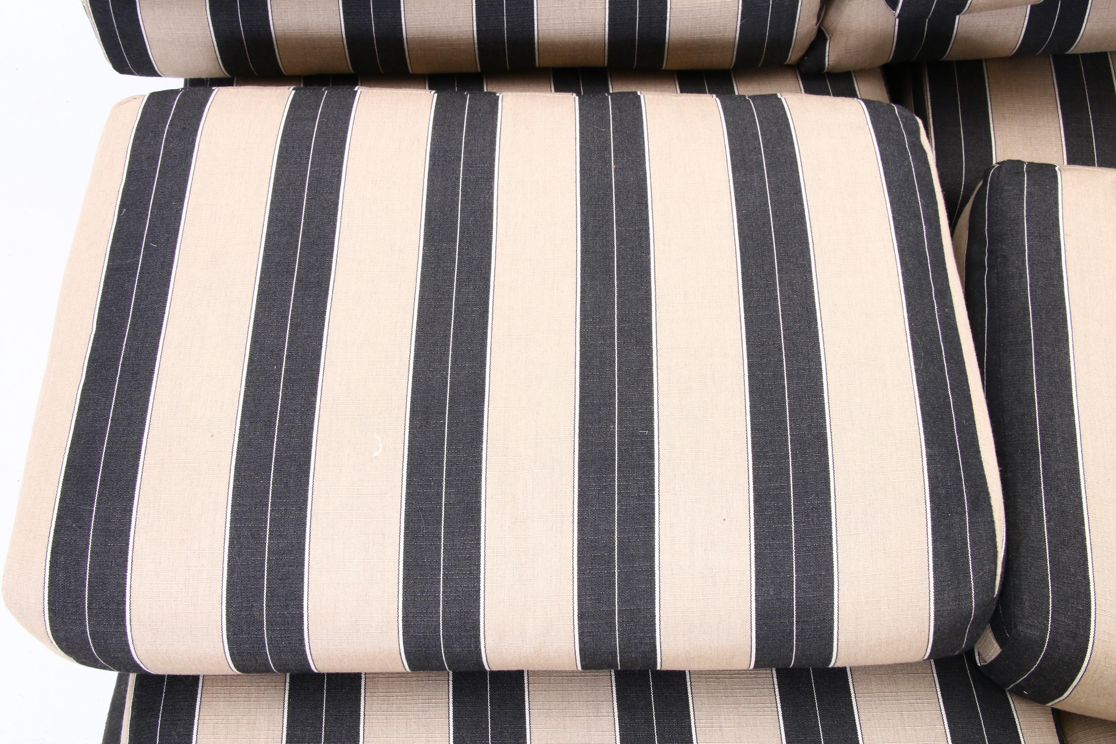 Sunbrella Black and Tan Striped Indoor/Outdoor Patio Cushions