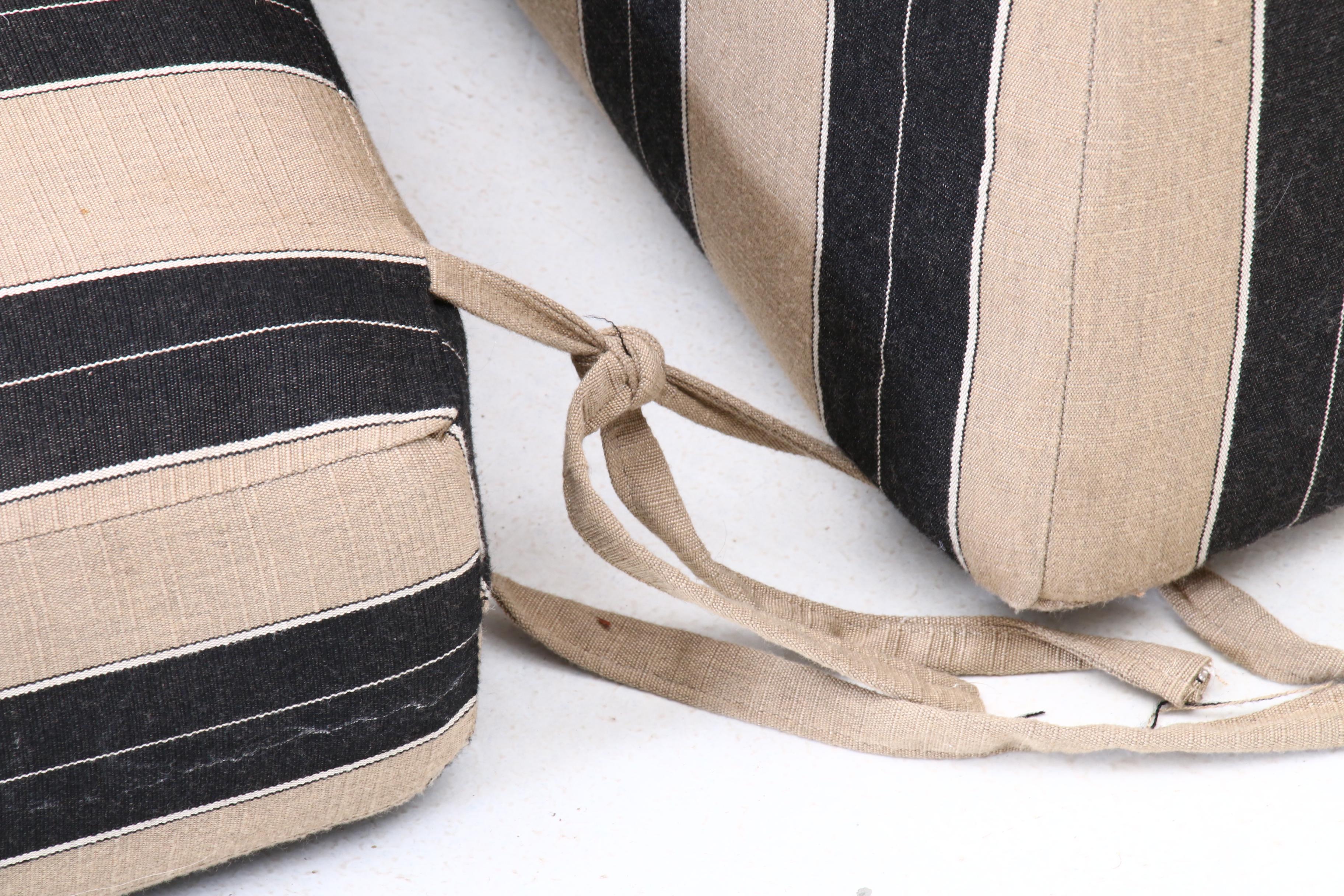 Sunbrella Black and Tan Striped Indoor/Outdoor Patio Cushions