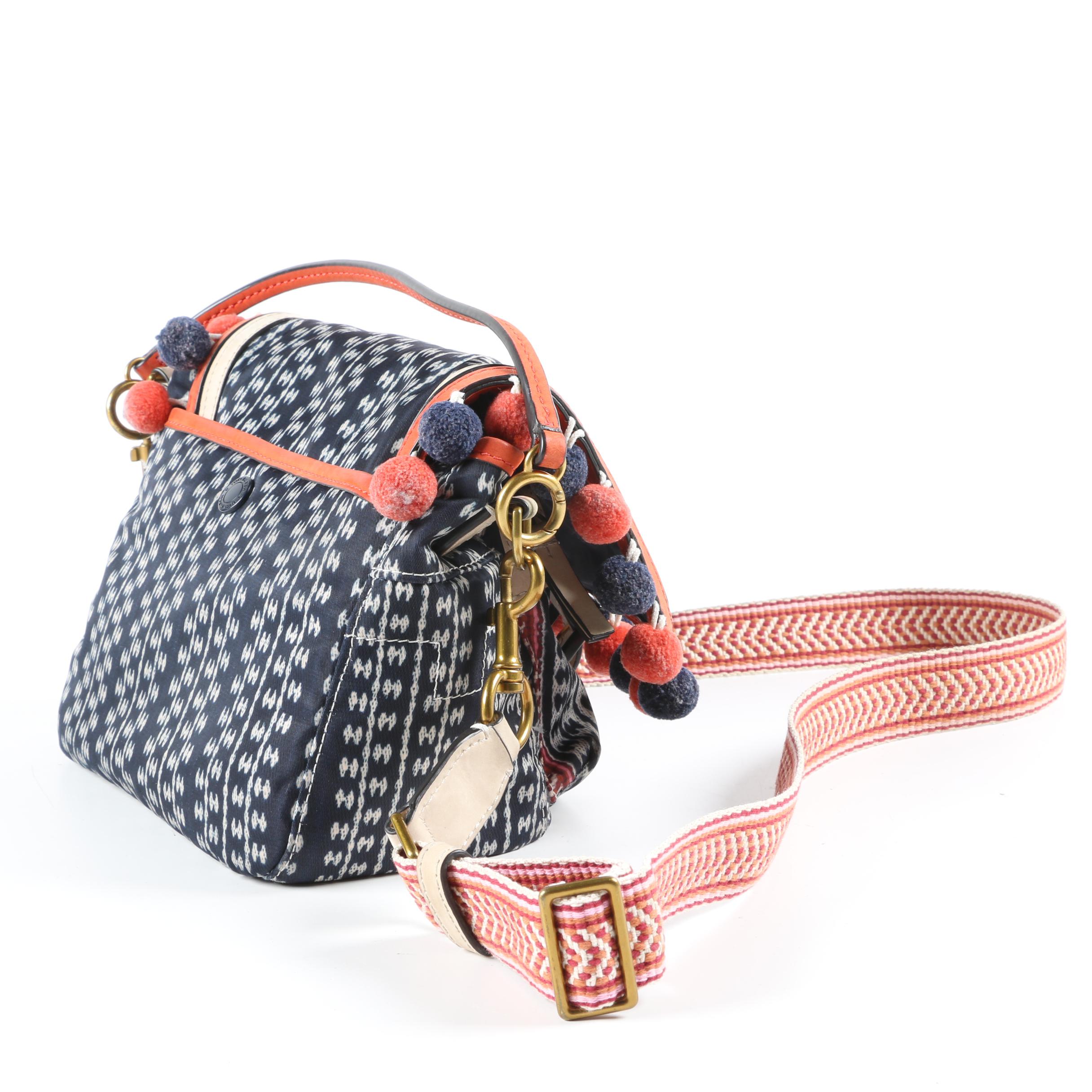 Tory Burch Scout 2 in 1 Bag in Nylon and Leather with Pom Poms