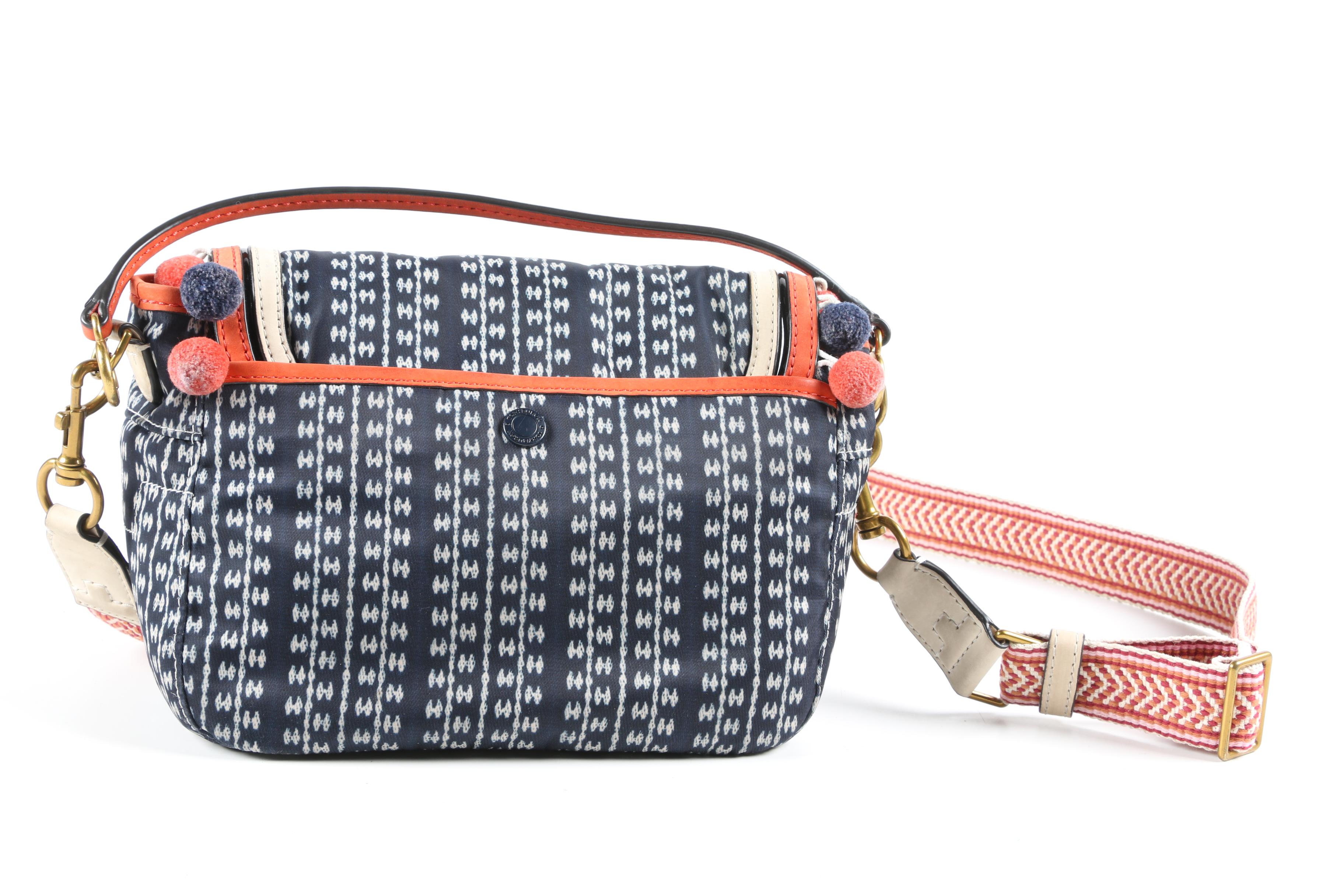 Tory Burch Scout 2 in 1 Bag in Nylon and Leather with Pom Poms