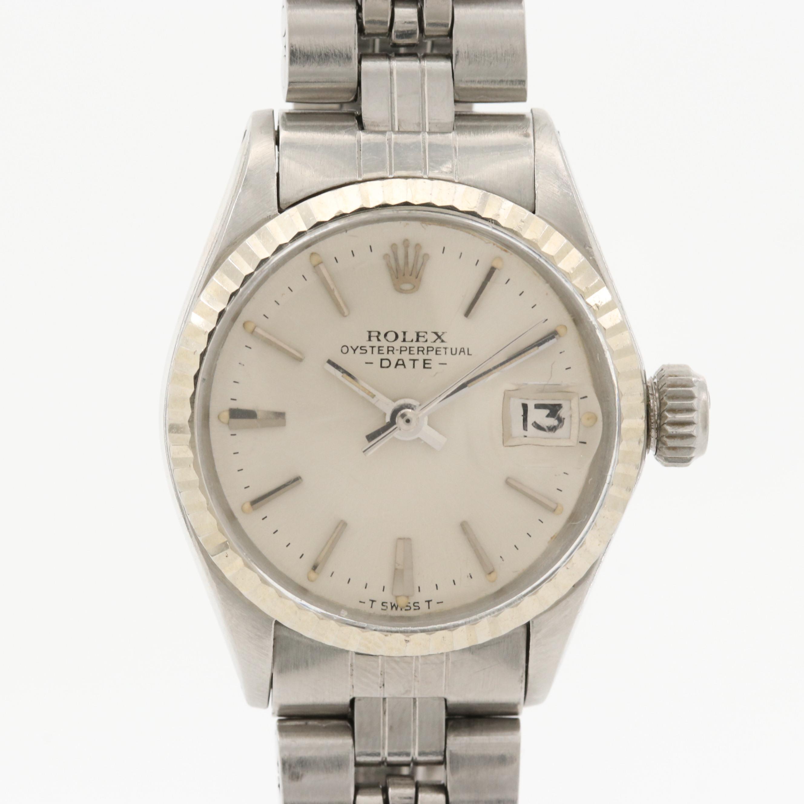 Vintage Rolex Date Stainles Steel and 14K Gold Watch