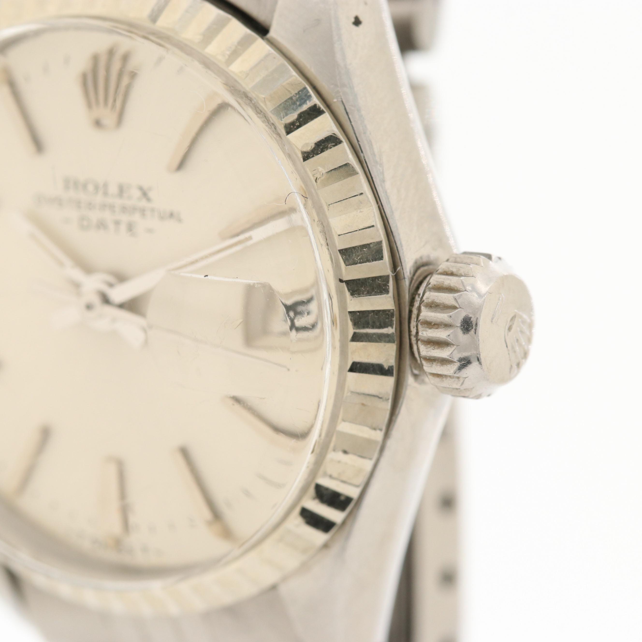 Vintage Rolex Date Stainles Steel and 14K Gold Watch