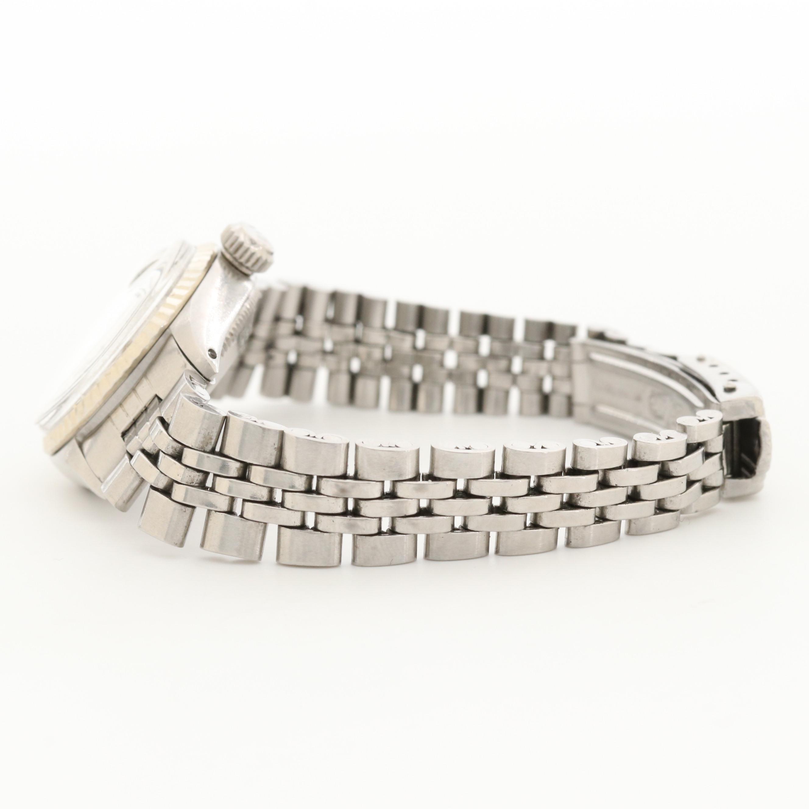 Vintage Rolex Date Stainles Steel and 14K Gold Watch