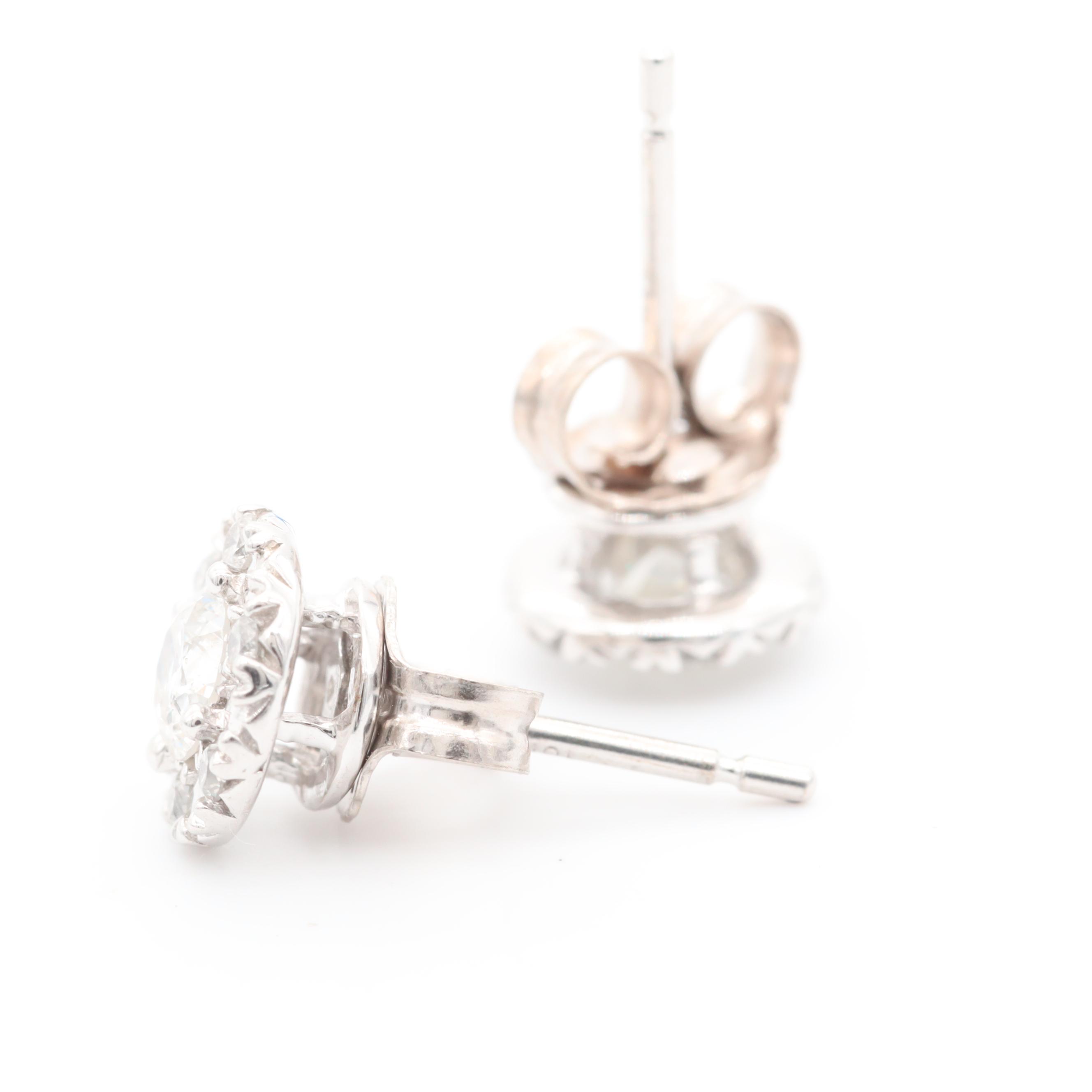 10K White Gold Stud Diamond Earrings