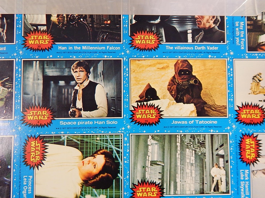 1977 "Star Wars" Uncut Trading Card Poster