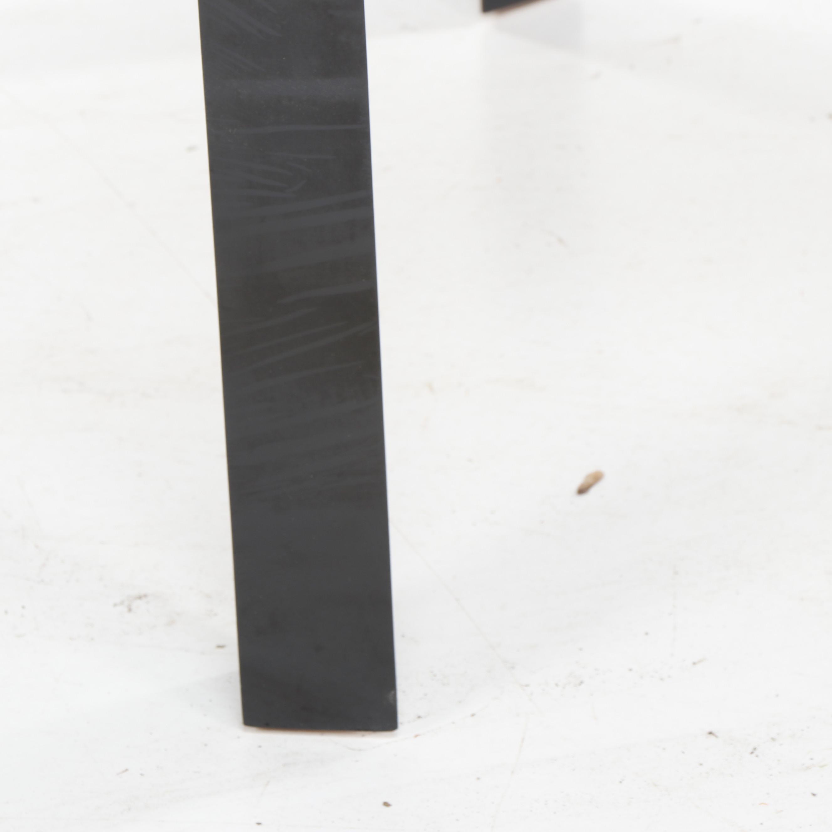 Contemporary Modern Triangular Geometric End Glass Top Table