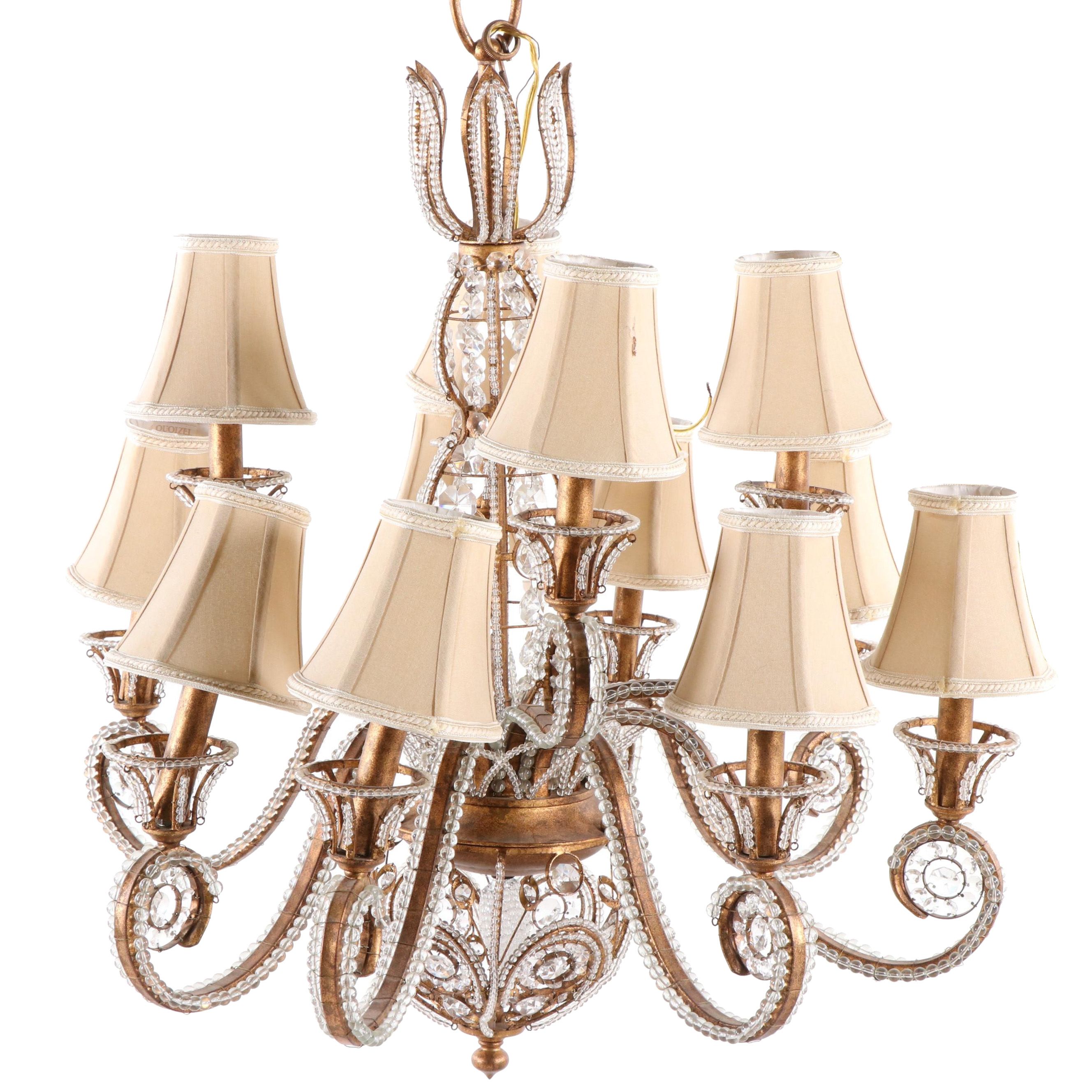 Quoizel "La Crysta" Gold Finch Finish Chandelier
