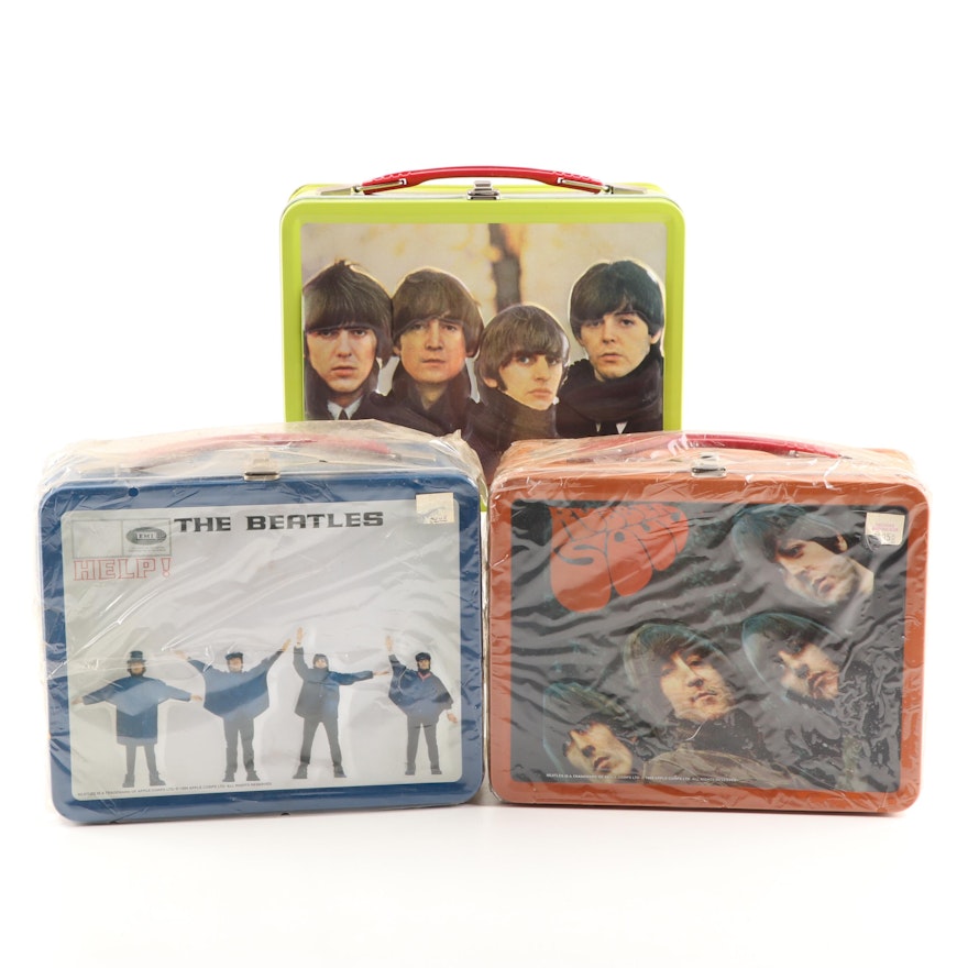 Beatles Tin Lunchboxes Depicting "Help", "Rubber Soul", More