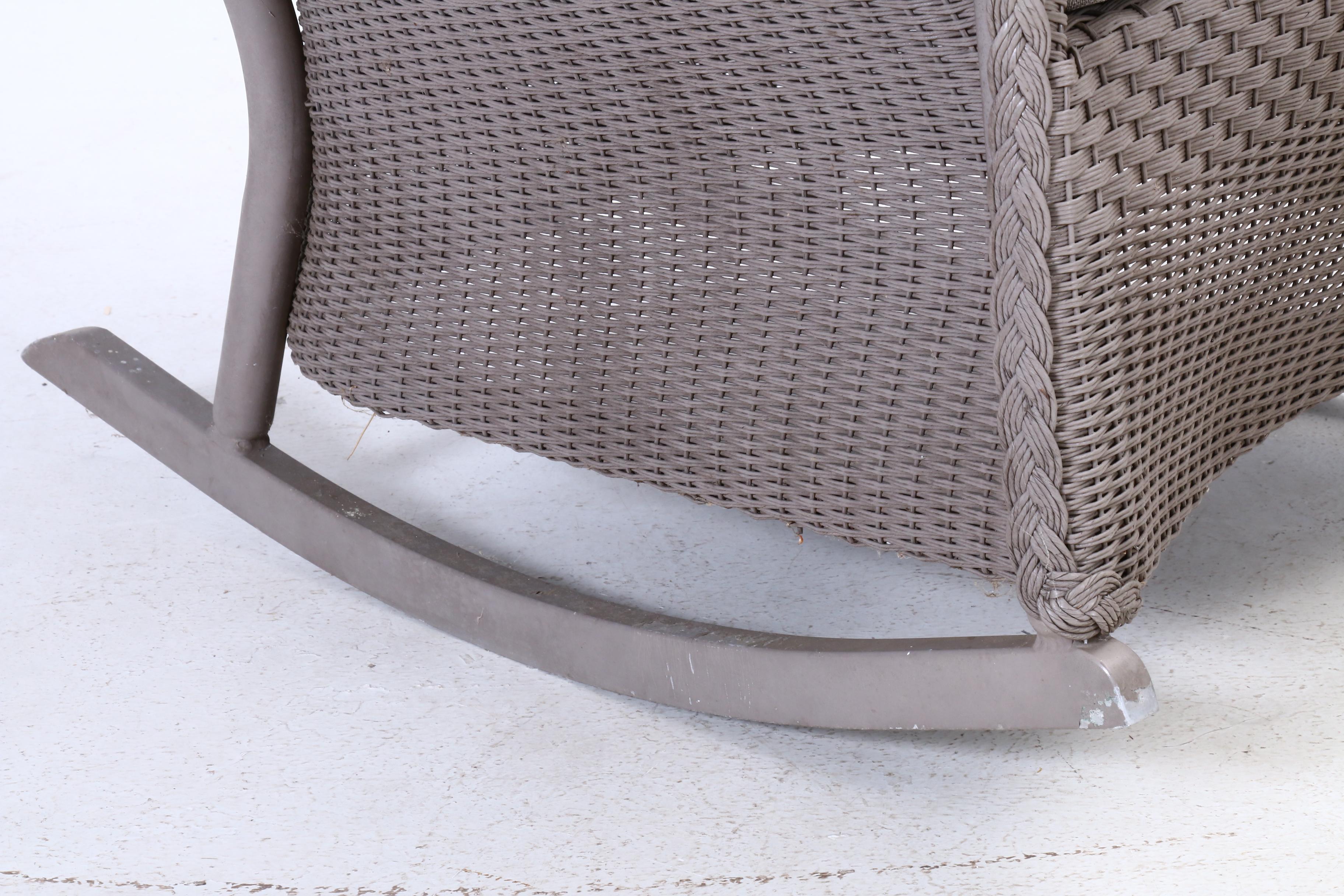 Lloyd Loom Wicker Outdoor Rocking Chair