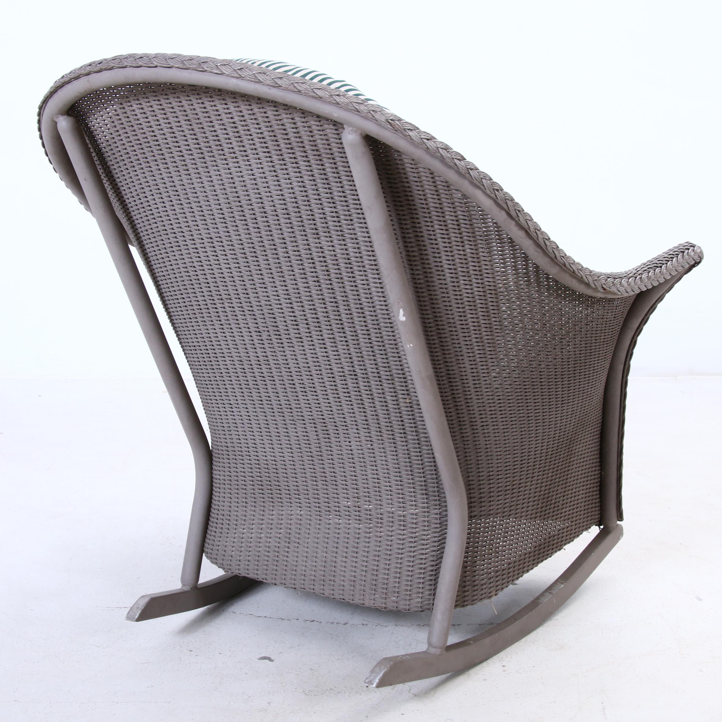 Lloyd Loom Wicker Outdoor Rocking Chair