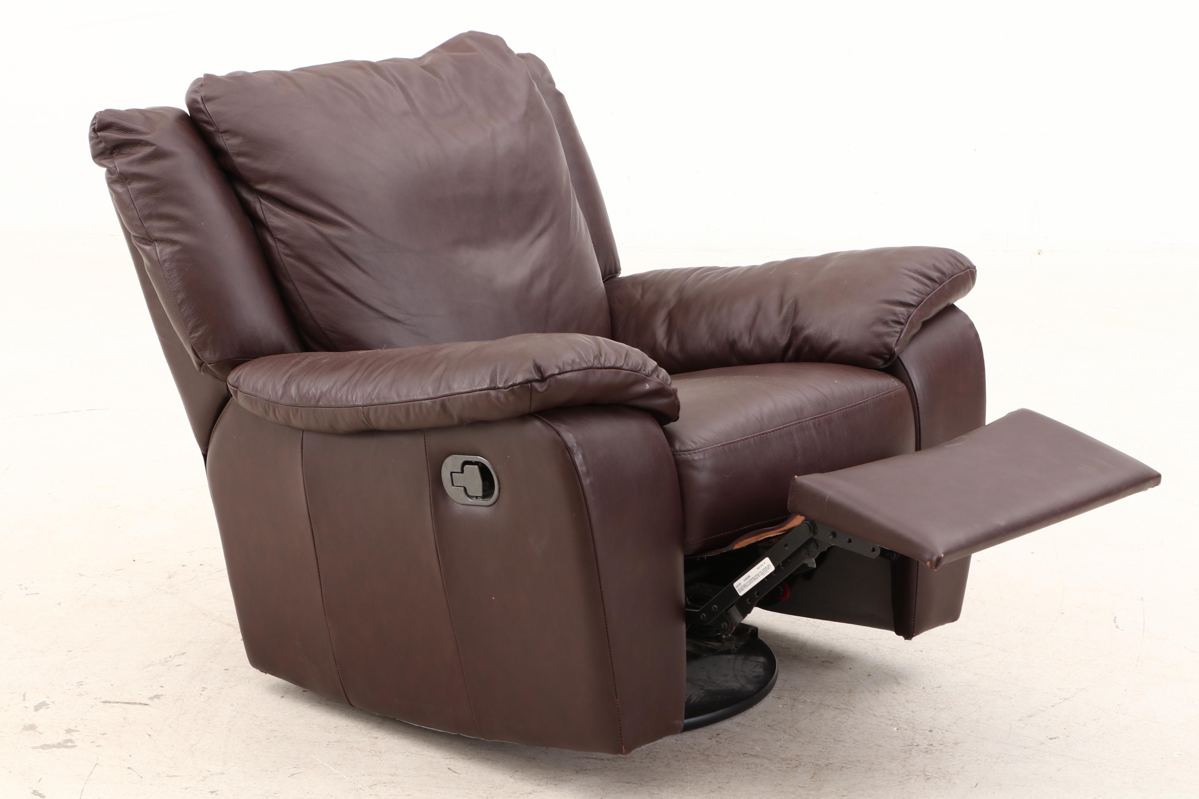 Italsofa Leather Swivel Armchair