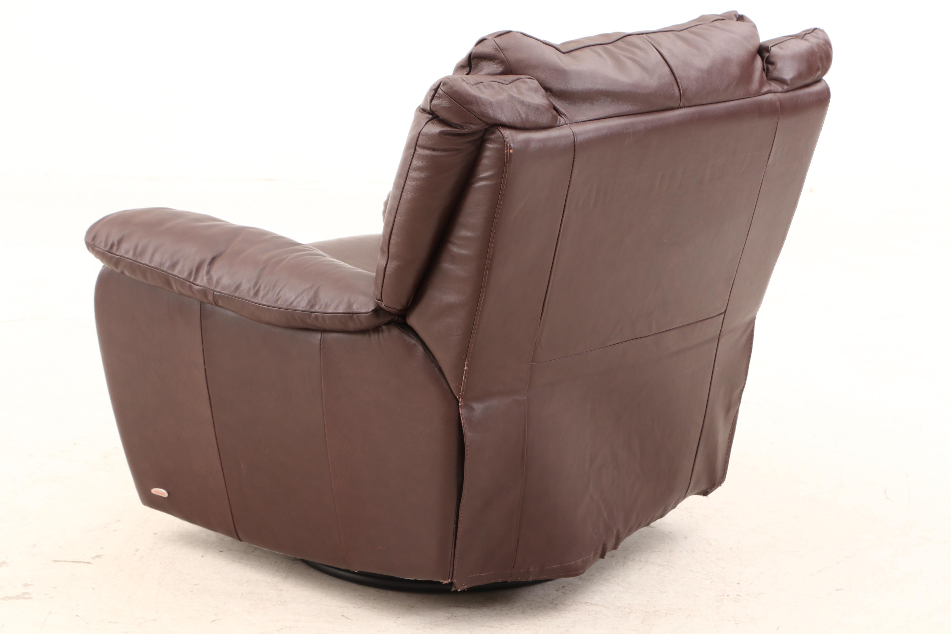 Italsofa Leather Swivel Armchair