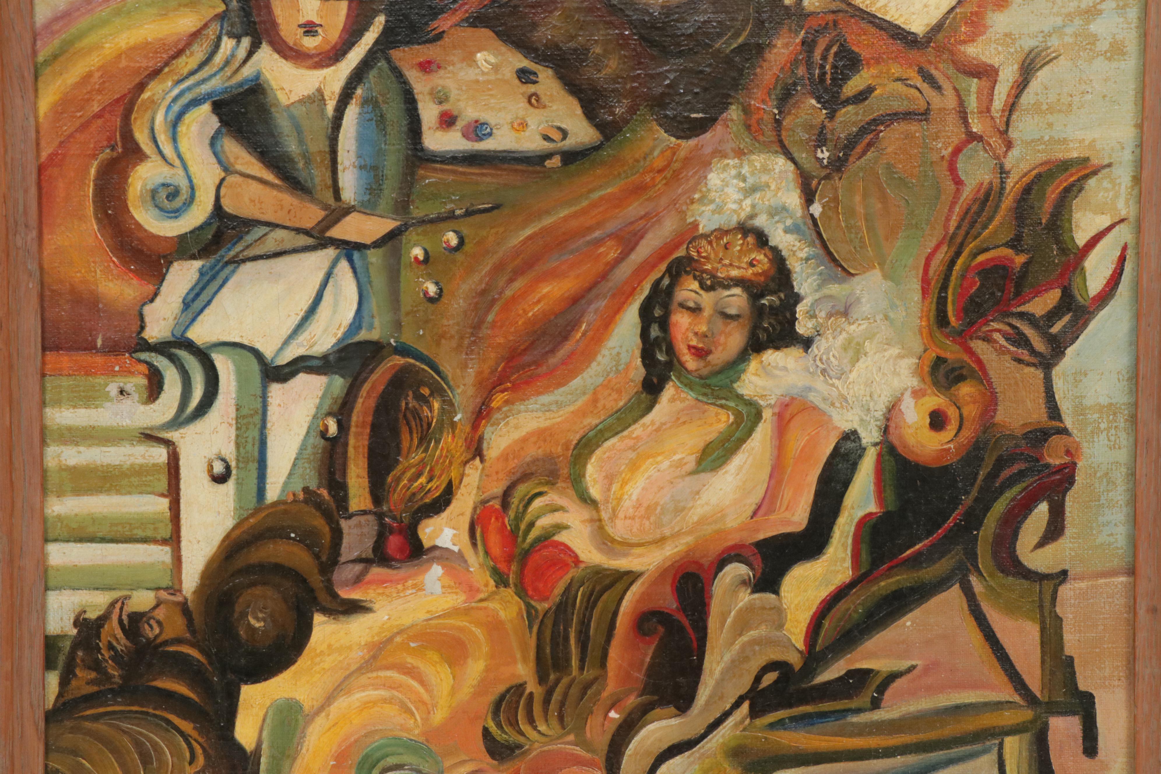 Early 20th Century Fauvist Style Oil Painting