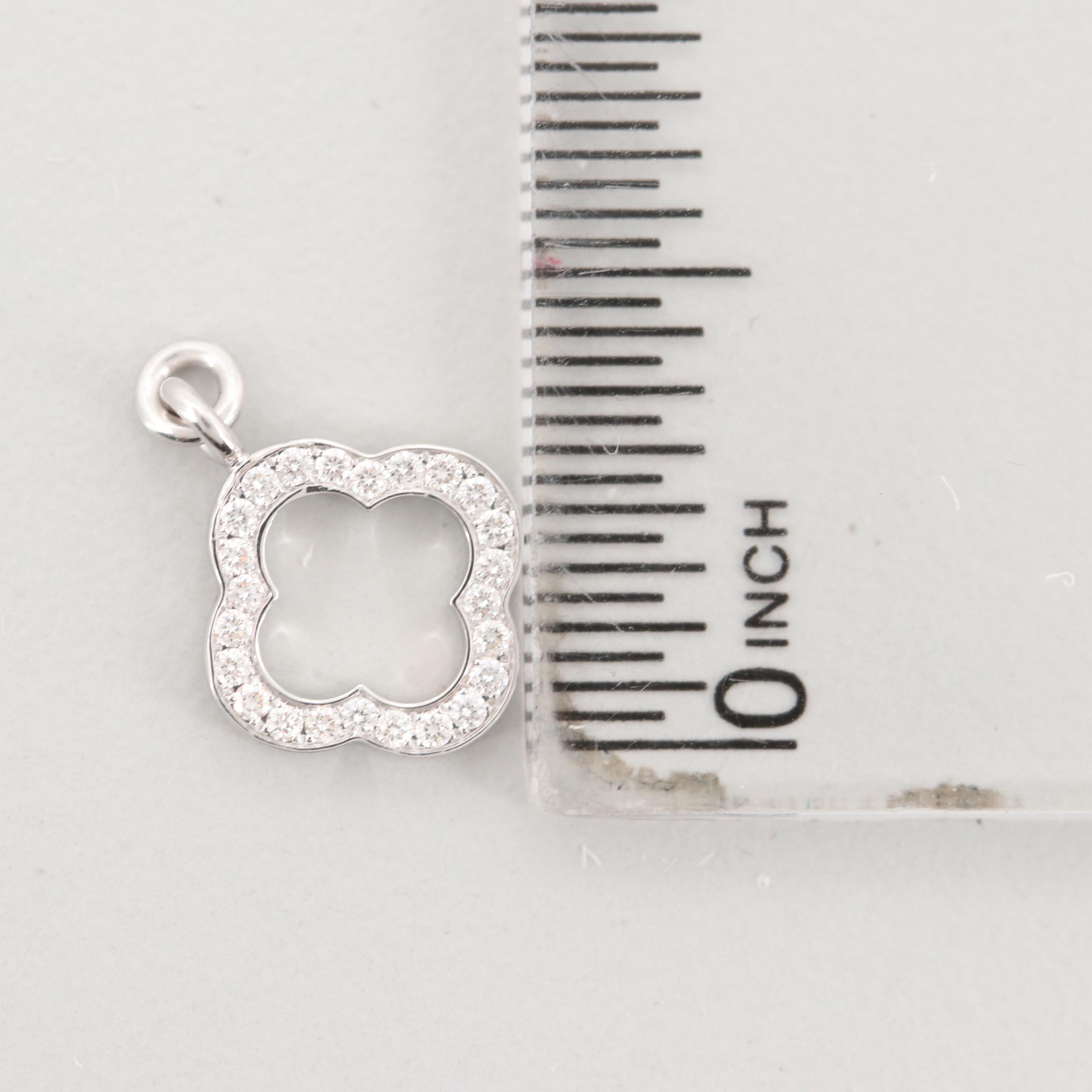 Van Cleef & Arpels "Alhambra" 18K White Gold Diamond Pendant