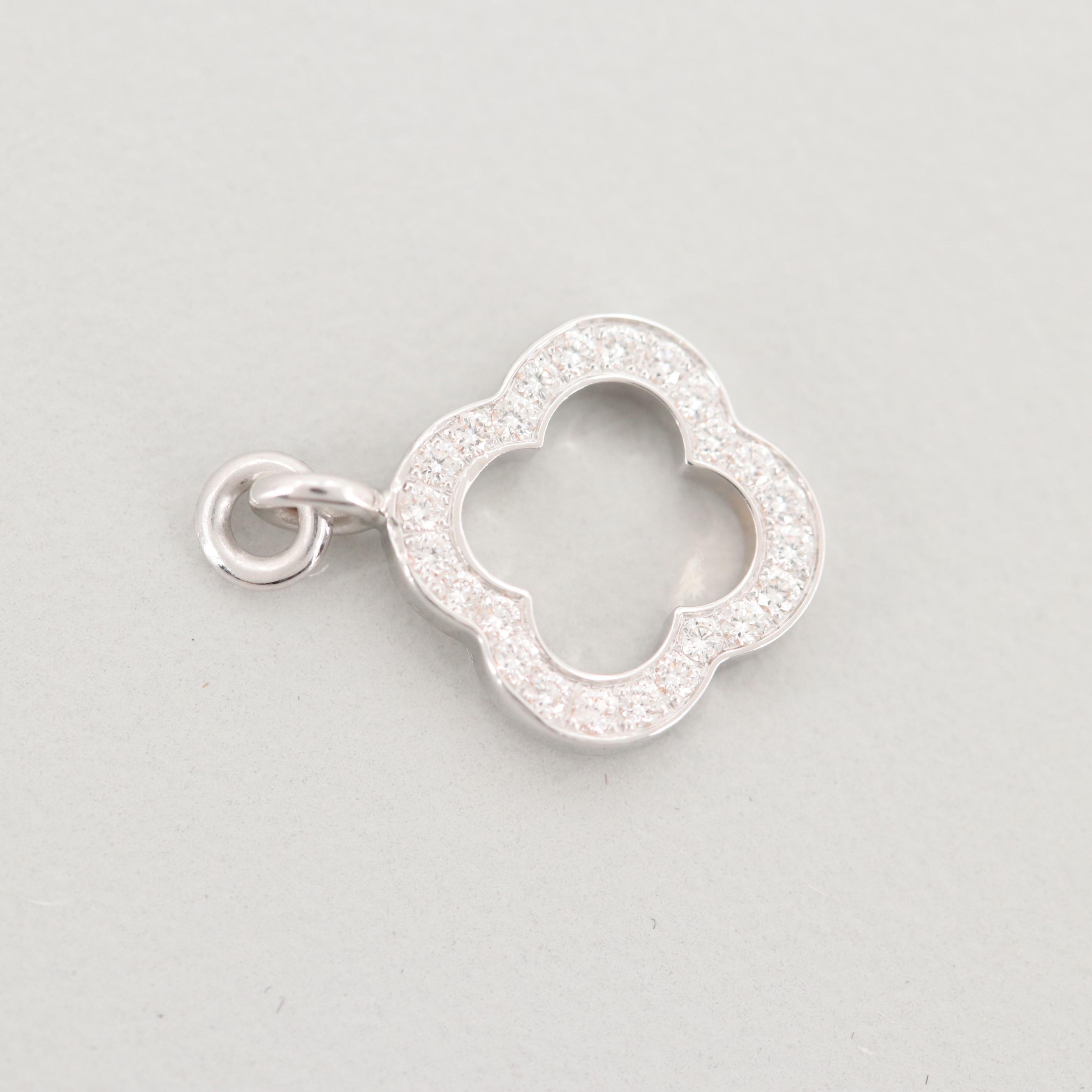 Van Cleef & Arpels "Alhambra" 18K White Gold Diamond Pendant