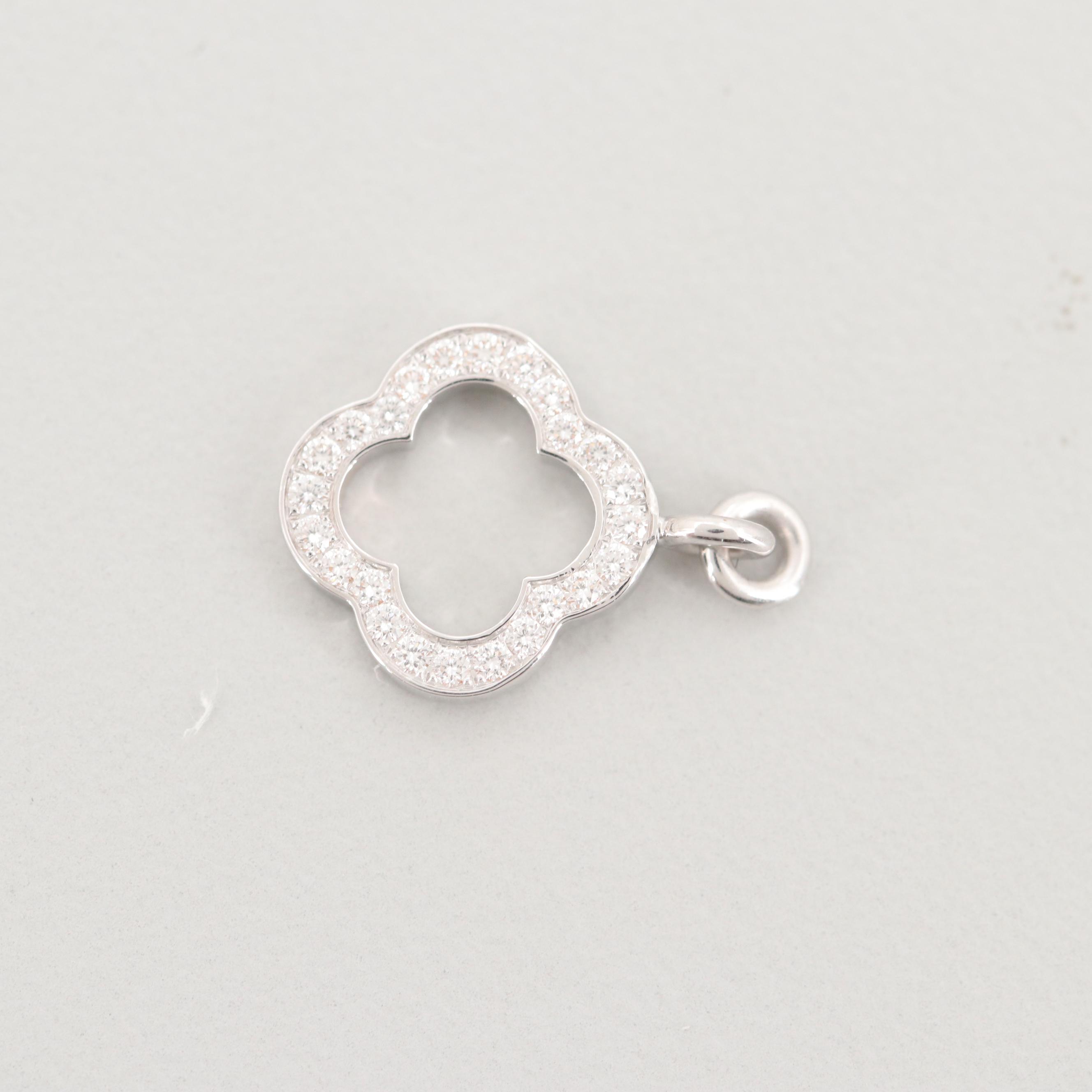 Van Cleef & Arpels "Alhambra" 18K White Gold Diamond Pendant