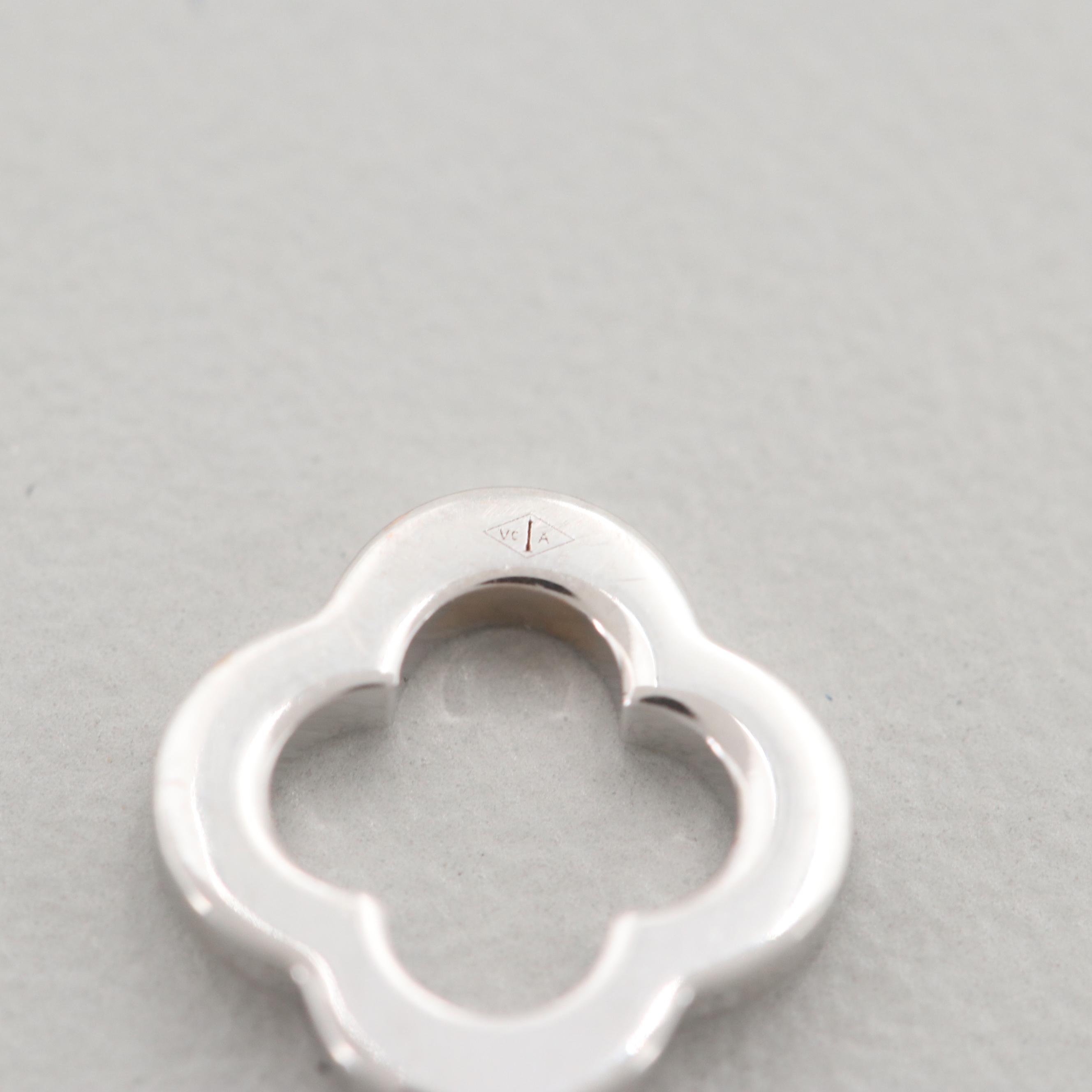 Van Cleef & Arpels "Alhambra" 18K White Gold Diamond Pendant