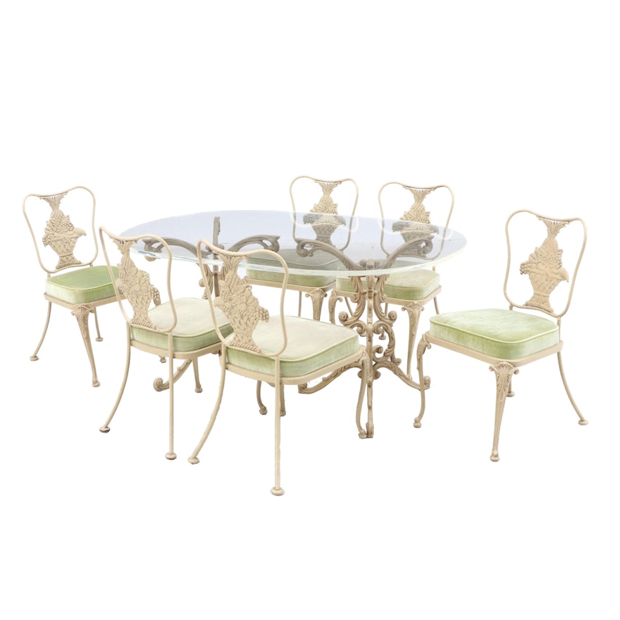 French Provincial Style Wrought Iron Dining Set