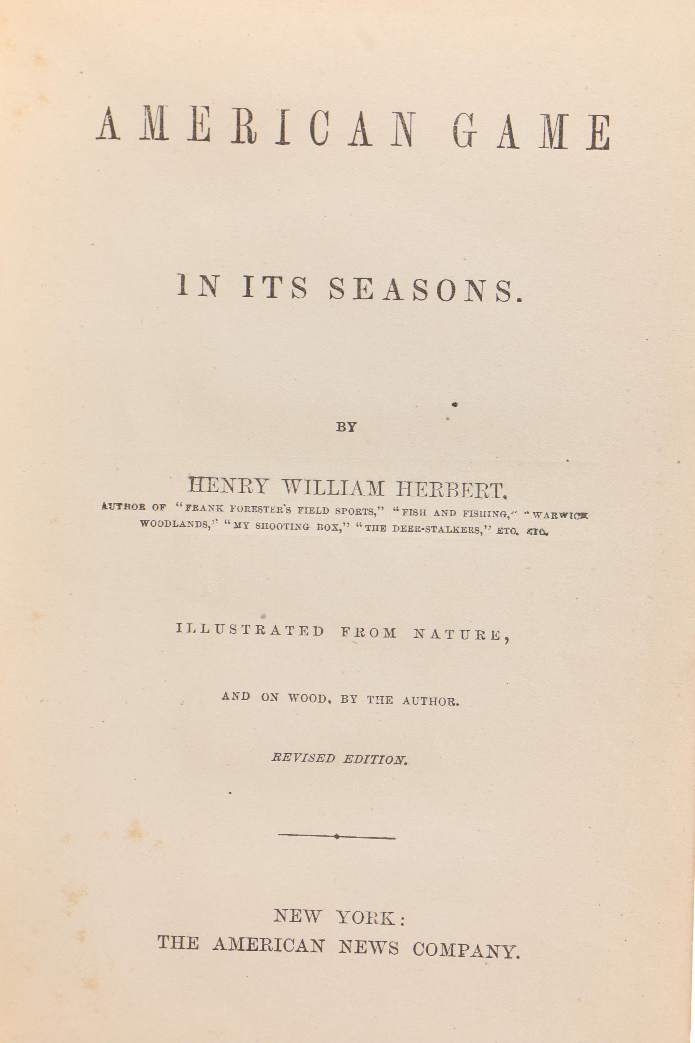 North America Hunting Featuring First Edition "American Wild-fowl Shooting"