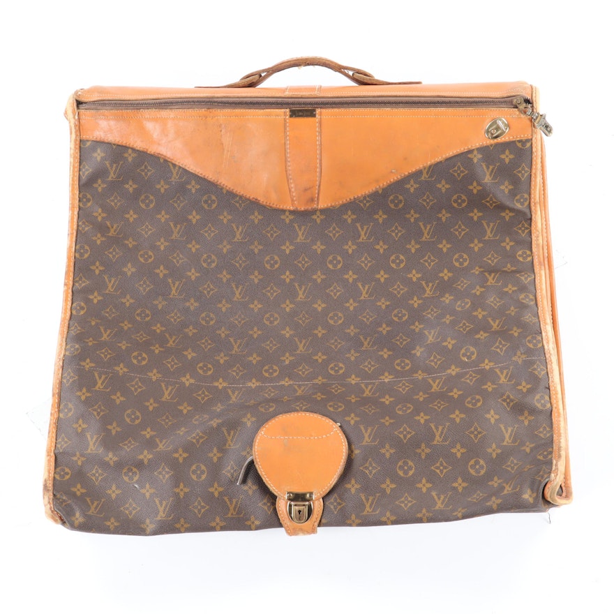 The French Co. Louis Vuitton Monogram Canvas and Leather Garment Bag, 1980s