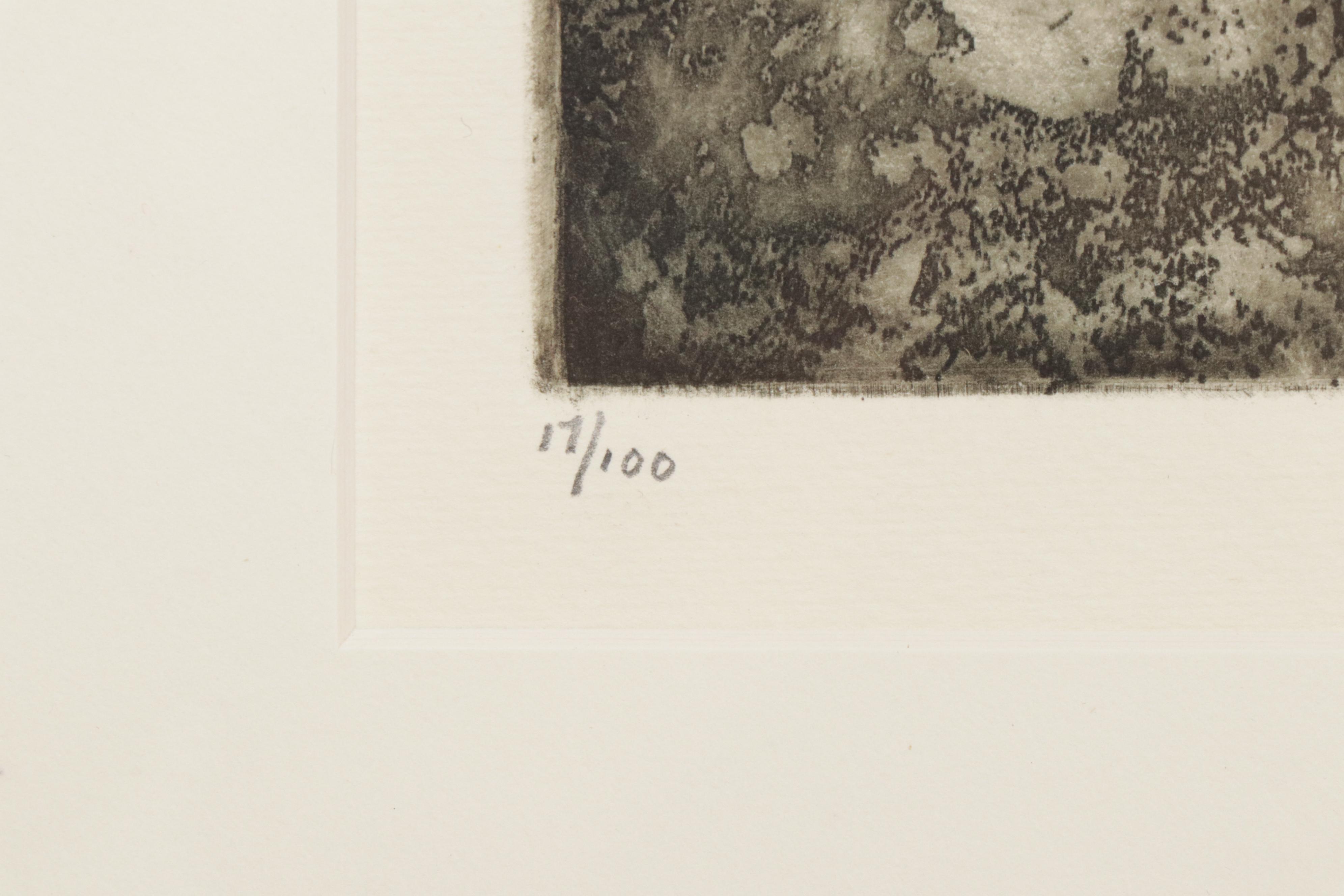 Susan Dysinger Aquatint Etching "Maxwell Street, Chicago"