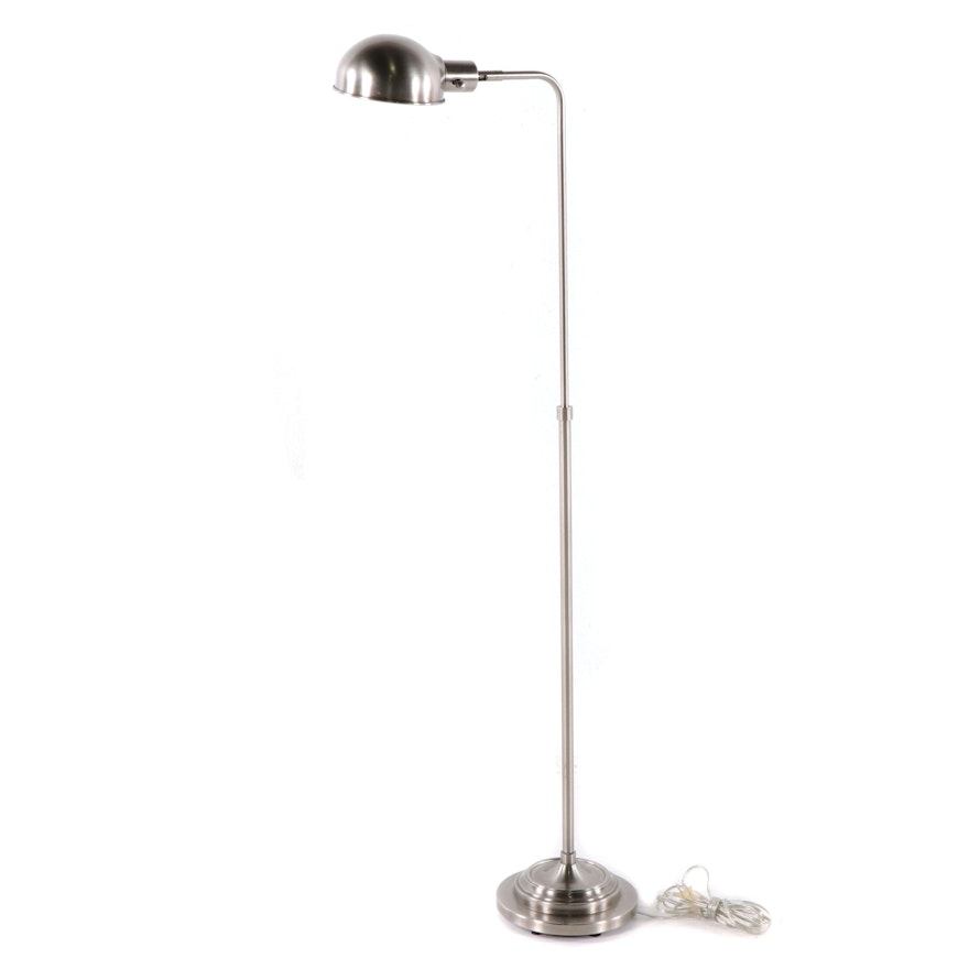 Brushed Steel Adjustable Height Task Floor Lamp