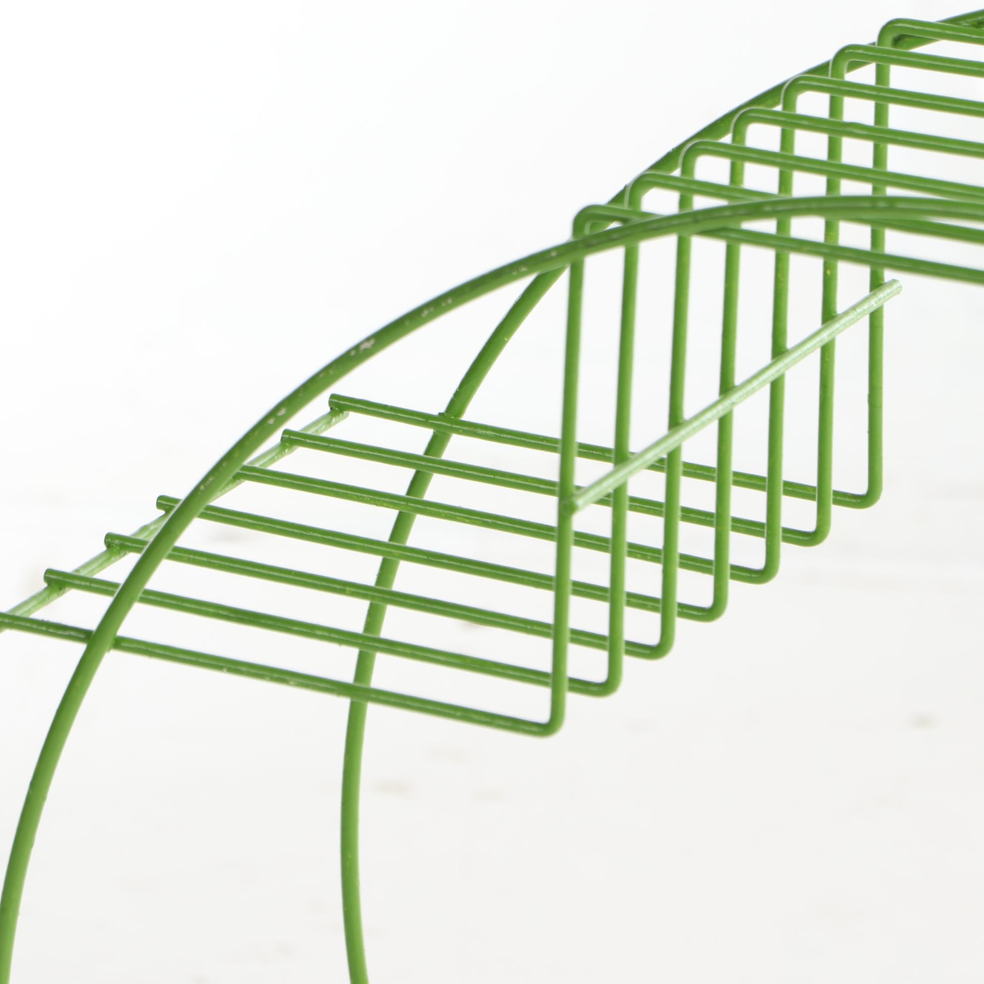 Mid-Century Wire Metal Round Plant Stand in Green